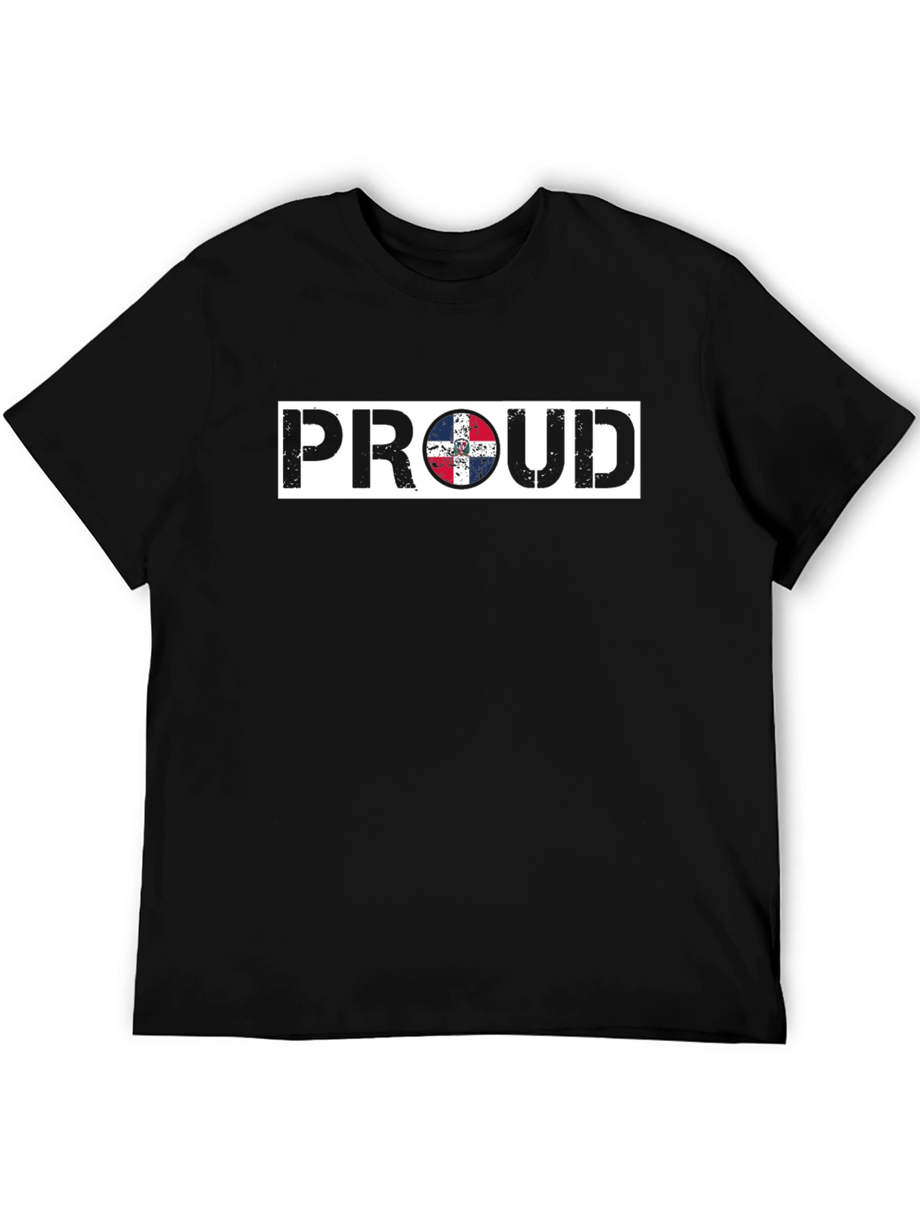 Black Proud Dominican Republic Flag T-Shirt view 5