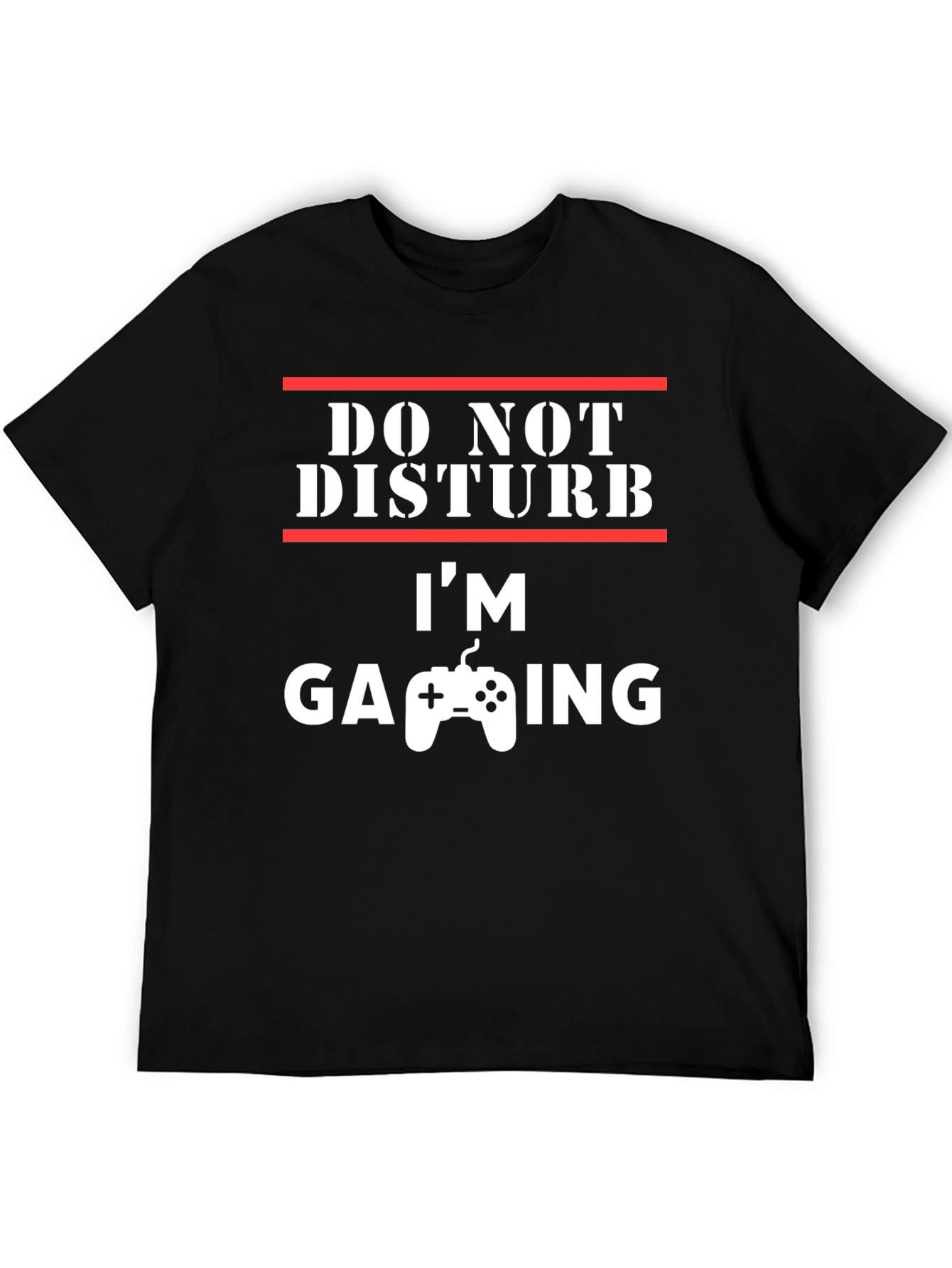 Black Do Not Disturb I'm Gaming T-Shirt view 5