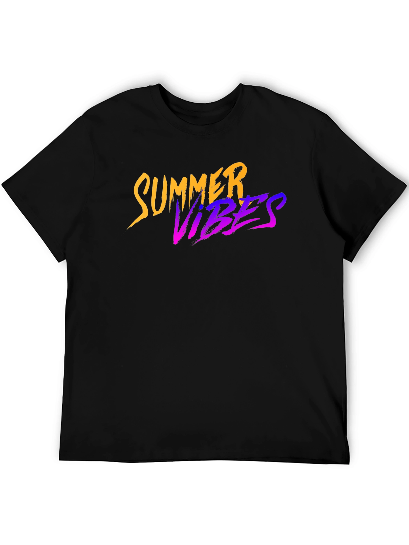 Black Summer Vibes Graphic Black T-Shirt view 5