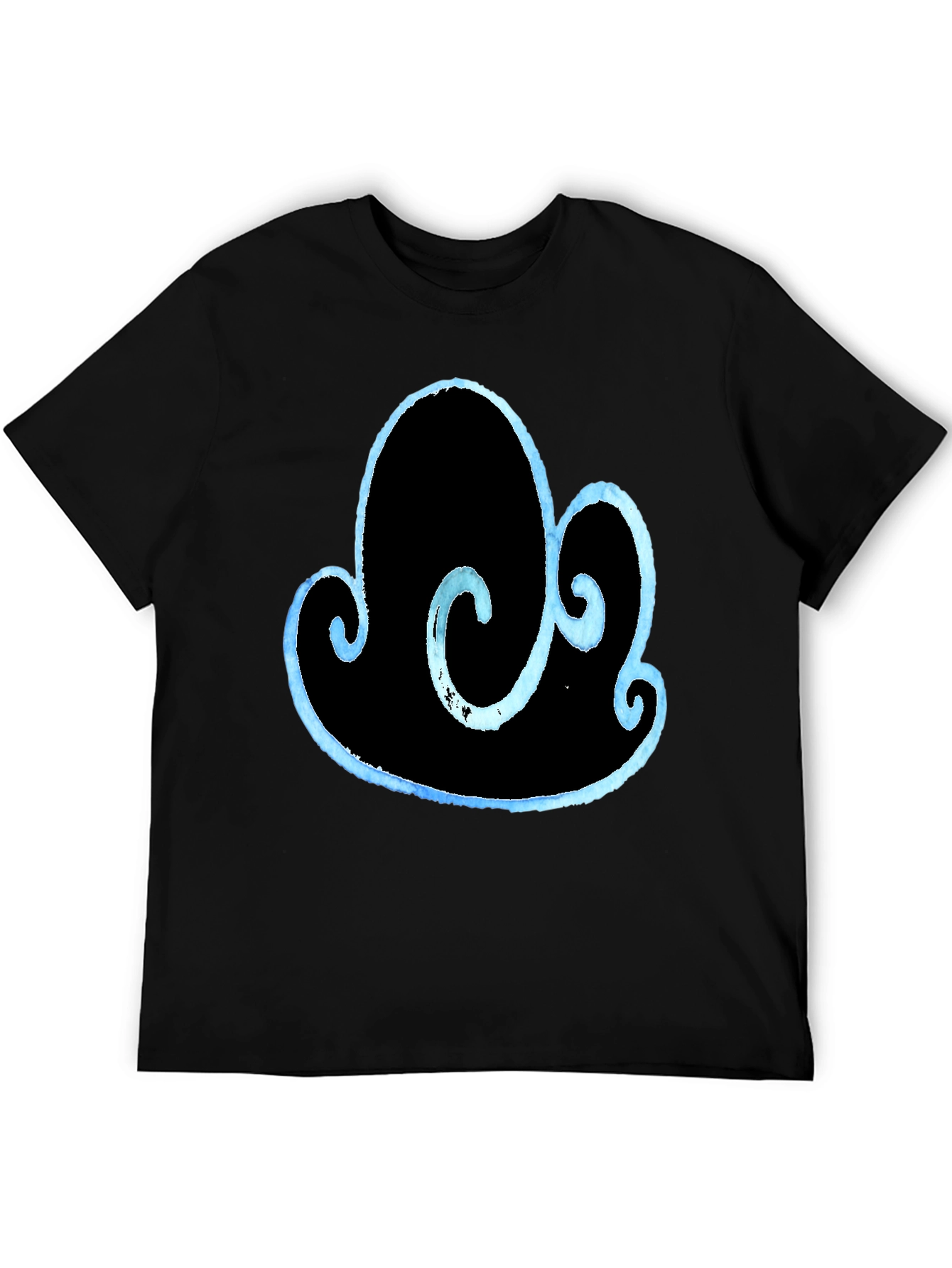 Black Abstract Cloud Design T-Shirt view 5