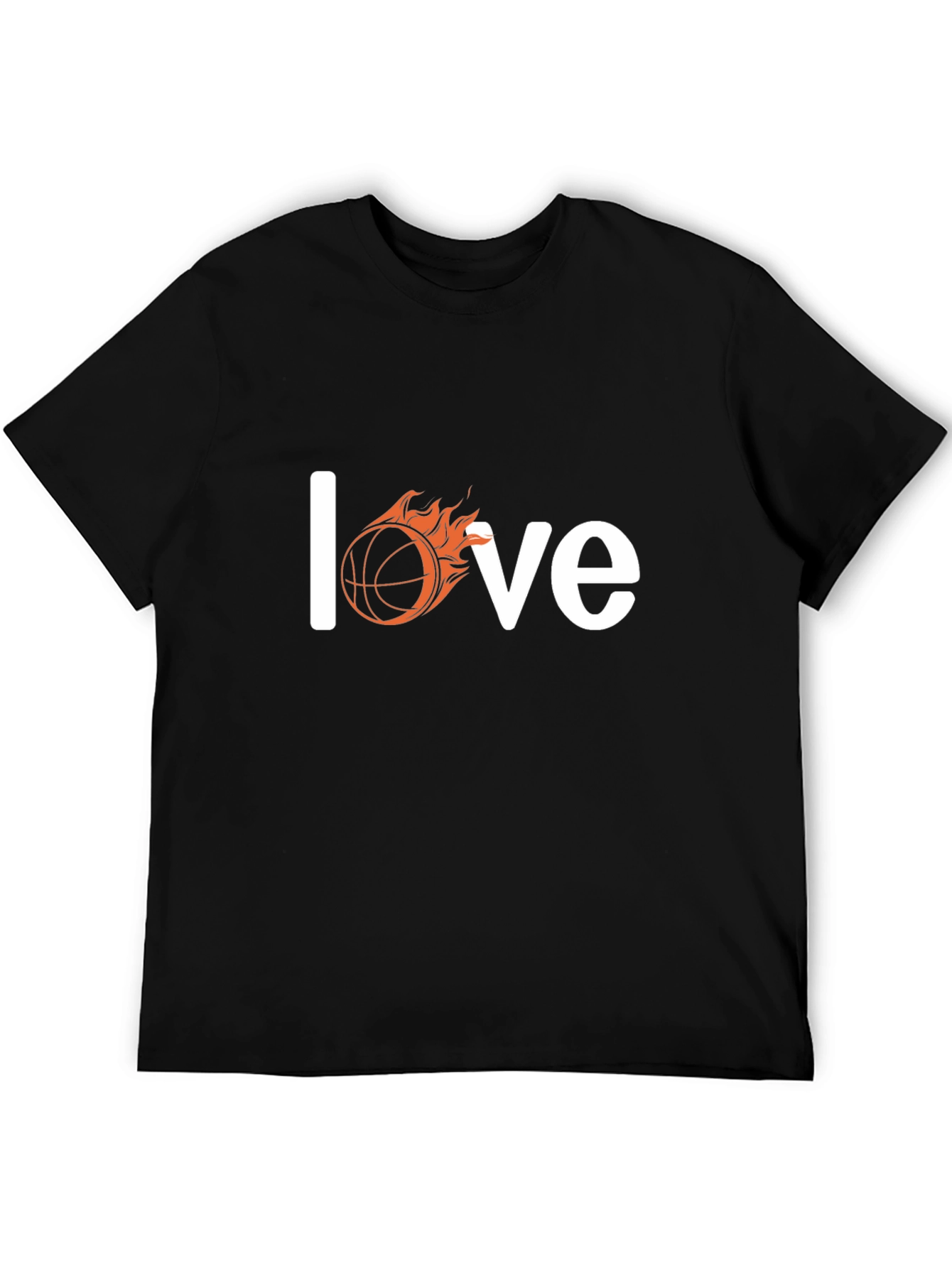 Black Fiery Basketball Love T-Shirt - Black view 5