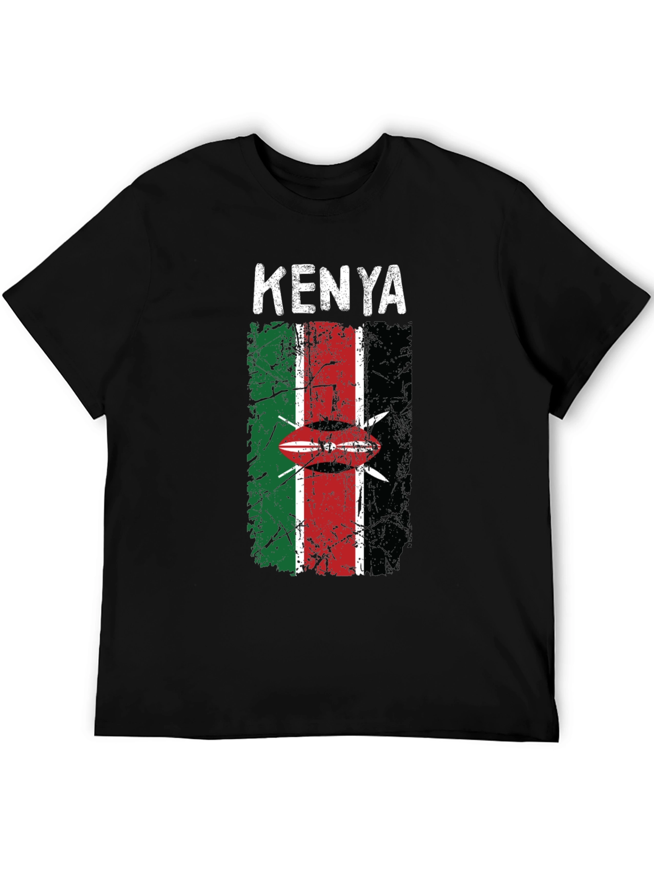 Kenya Flag T-Shirt - Distressed Graphic Tee - 5