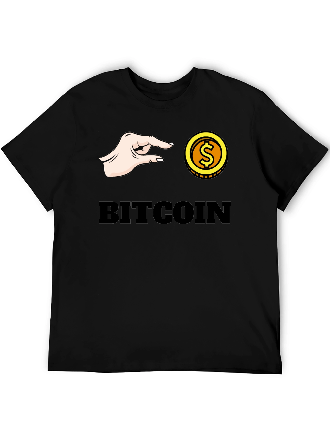 Black Bitcoin Pinch T-Shirt - Crypto Graphic Tee view 5