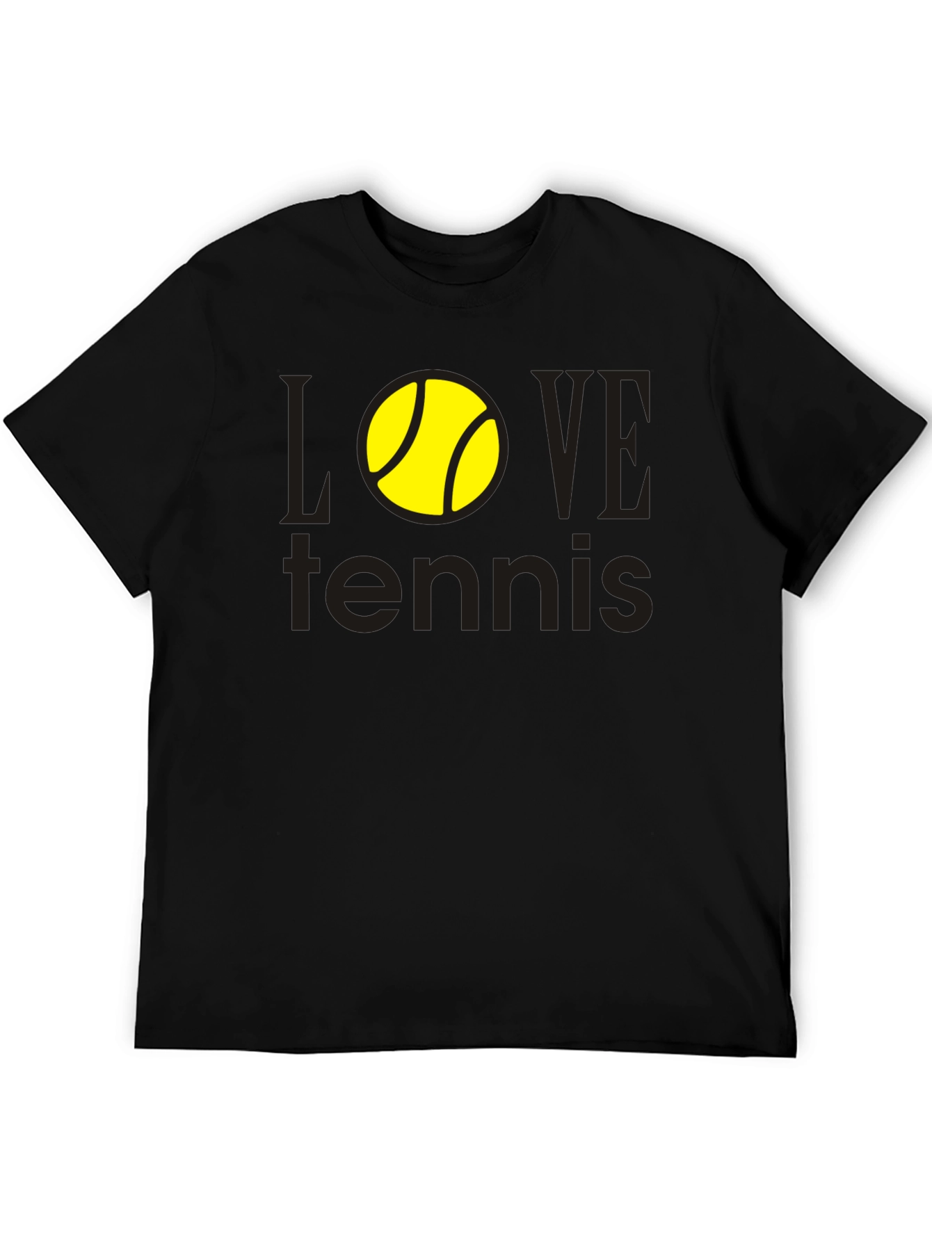 Black Love Tennis Graphic Tee - Black Cotton Shirt view 5