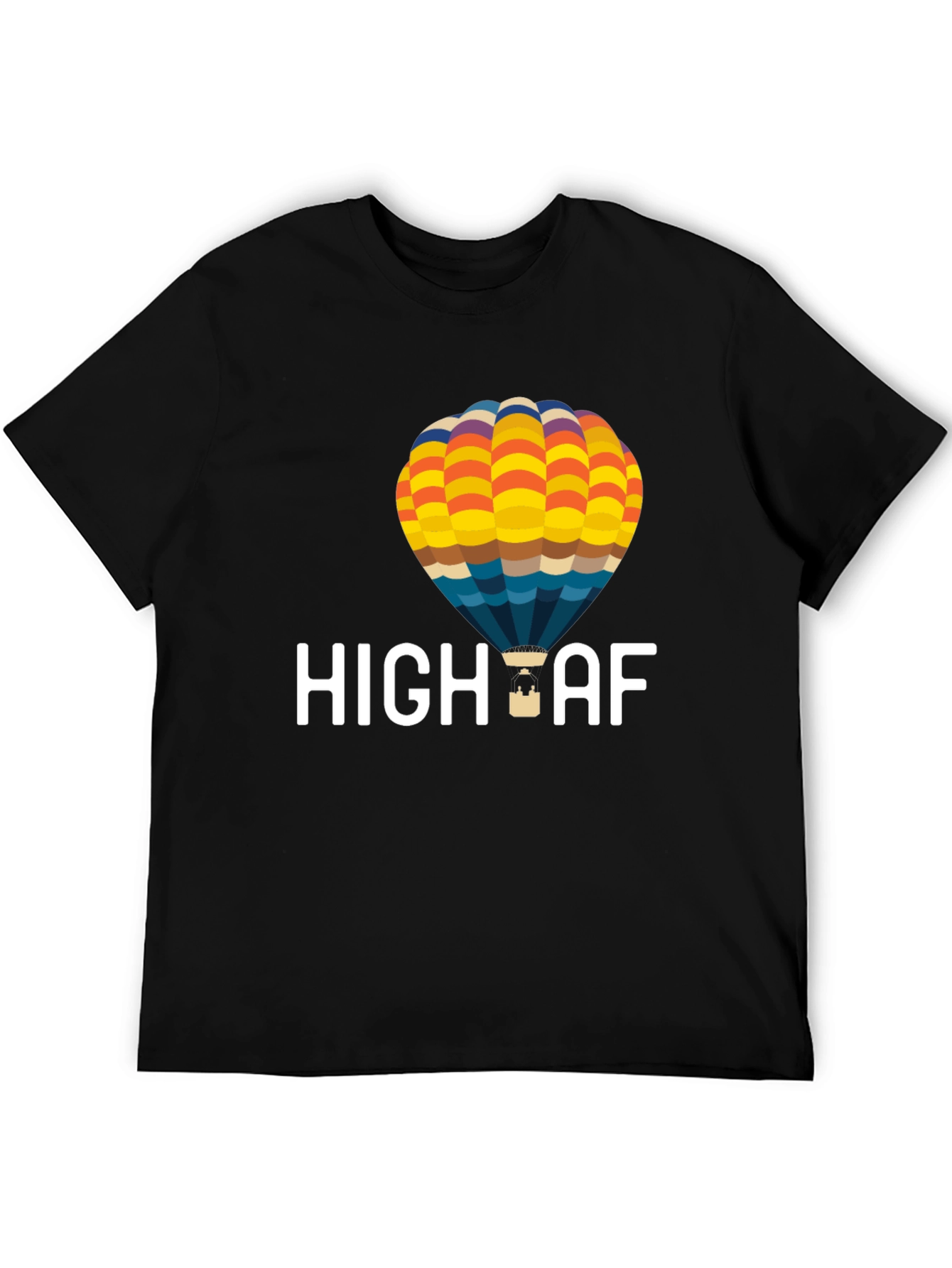 Black High AF Hot Air Balloon T-Shirt - Black view 5