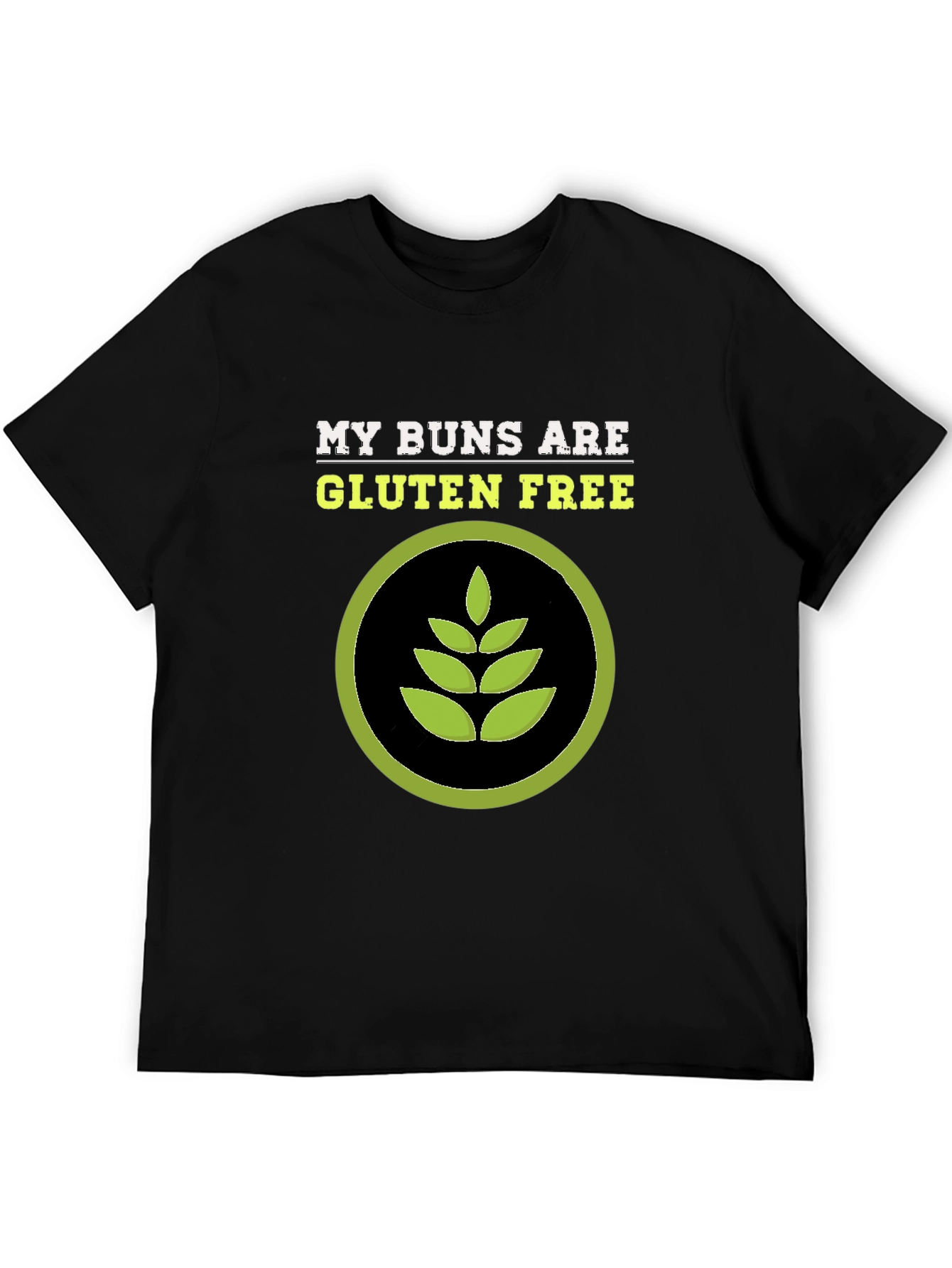 Black Gluten-Free Buns Graphic T-Shirt view 5