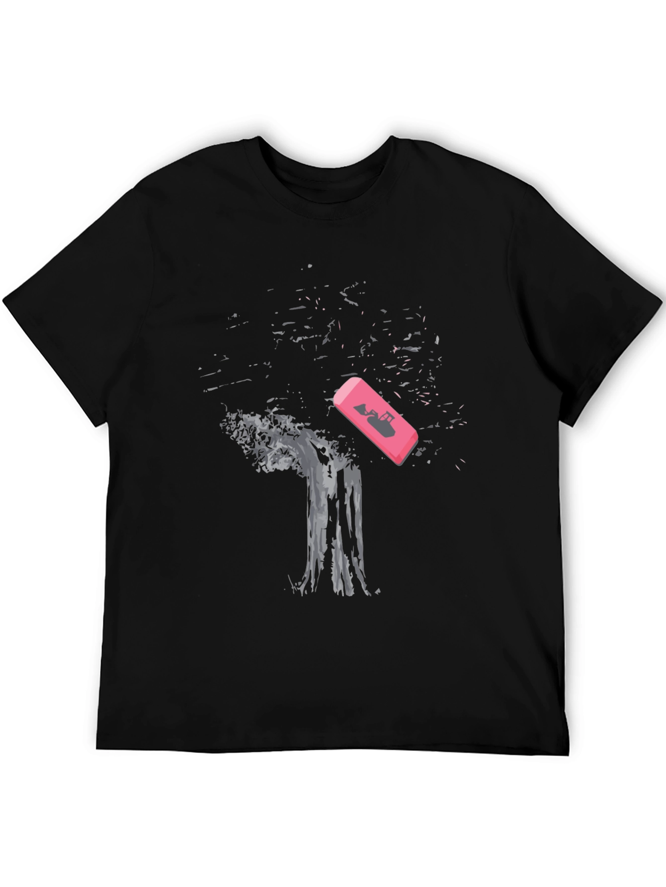 Black Eraser Tree Graphic Tee view 5