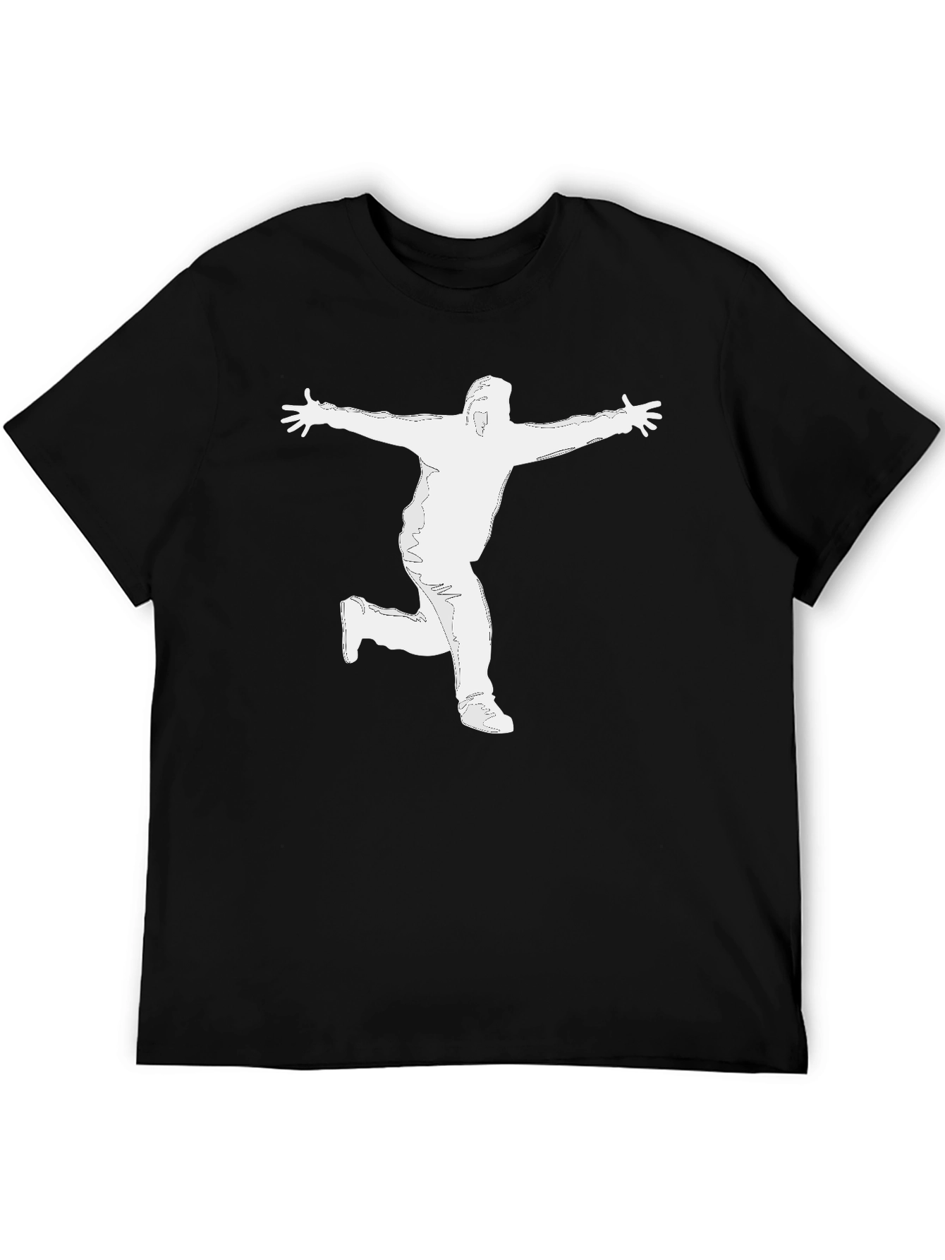 Black Men's Black Graphic T-Shirt - Silhouette Design view 5