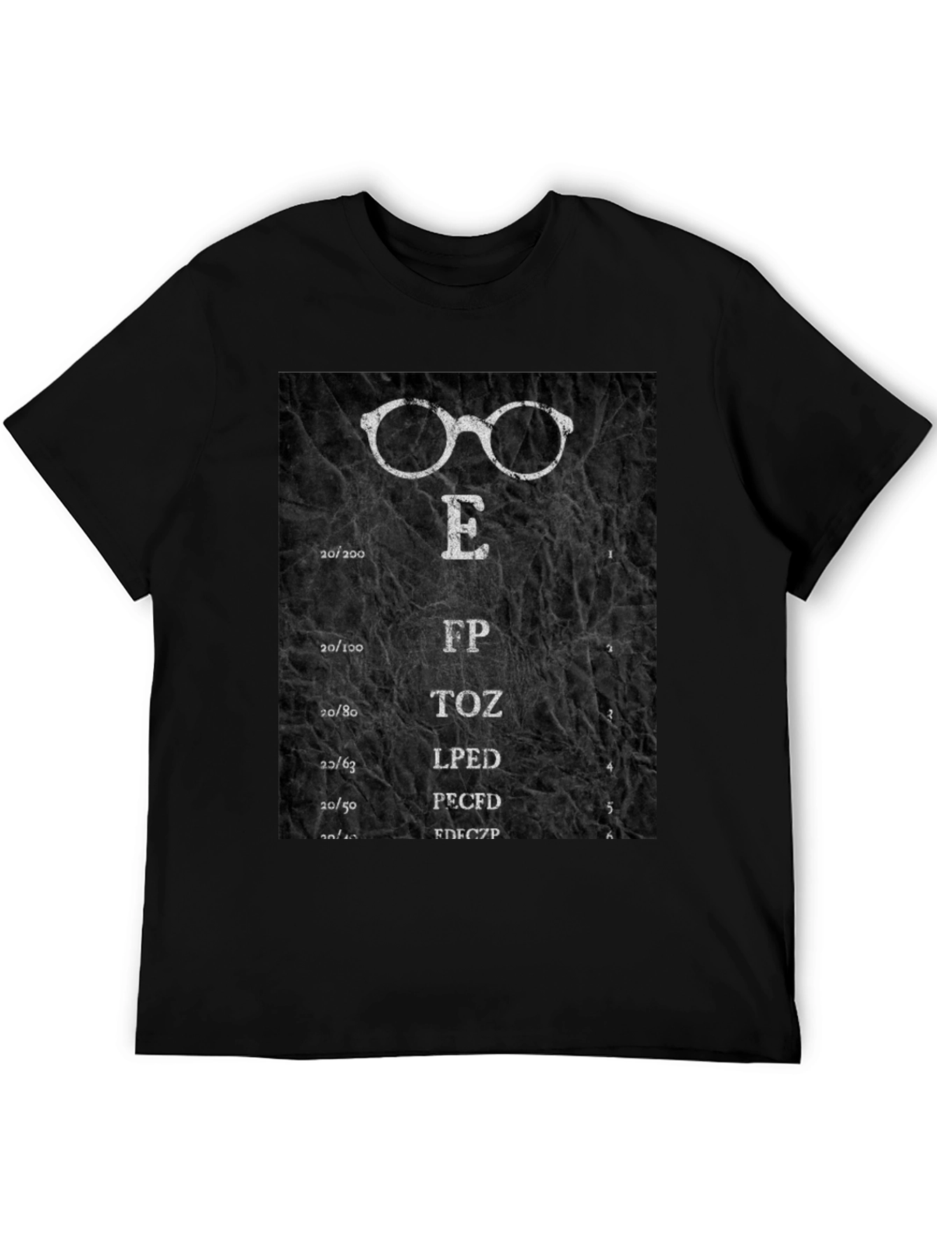Black Eye Chart T-Shirt - Funny Optometry Tee view 5