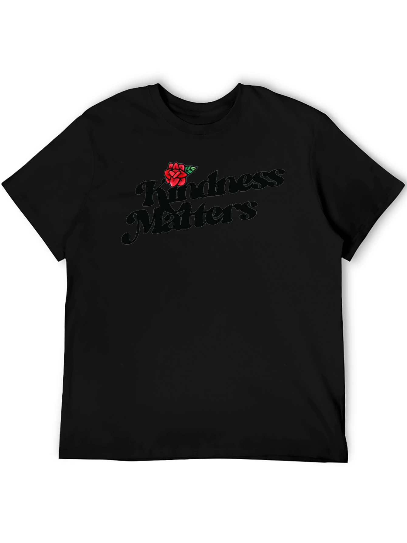 Black Kindness Matters Black T-Shirt with Rose view 5