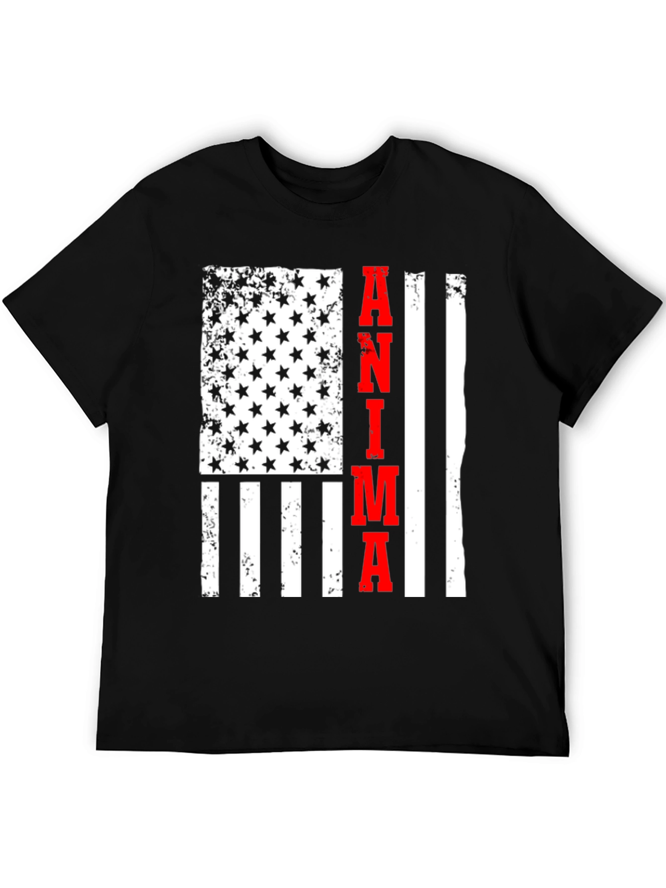 Black Anima USA Flag Graphic Tee - Black view 5