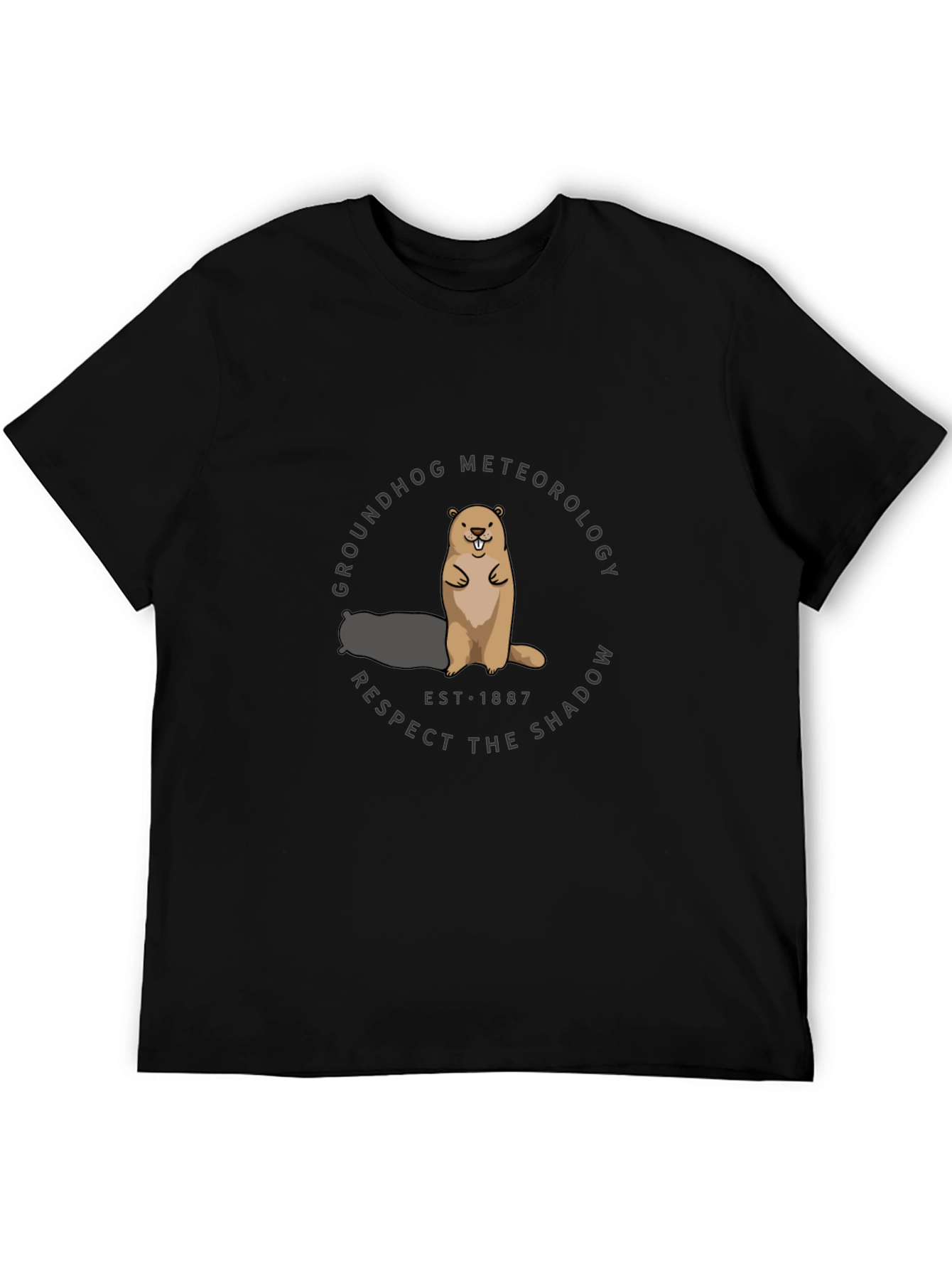 Black Groundhog Meteorology T-Shirt view 5
