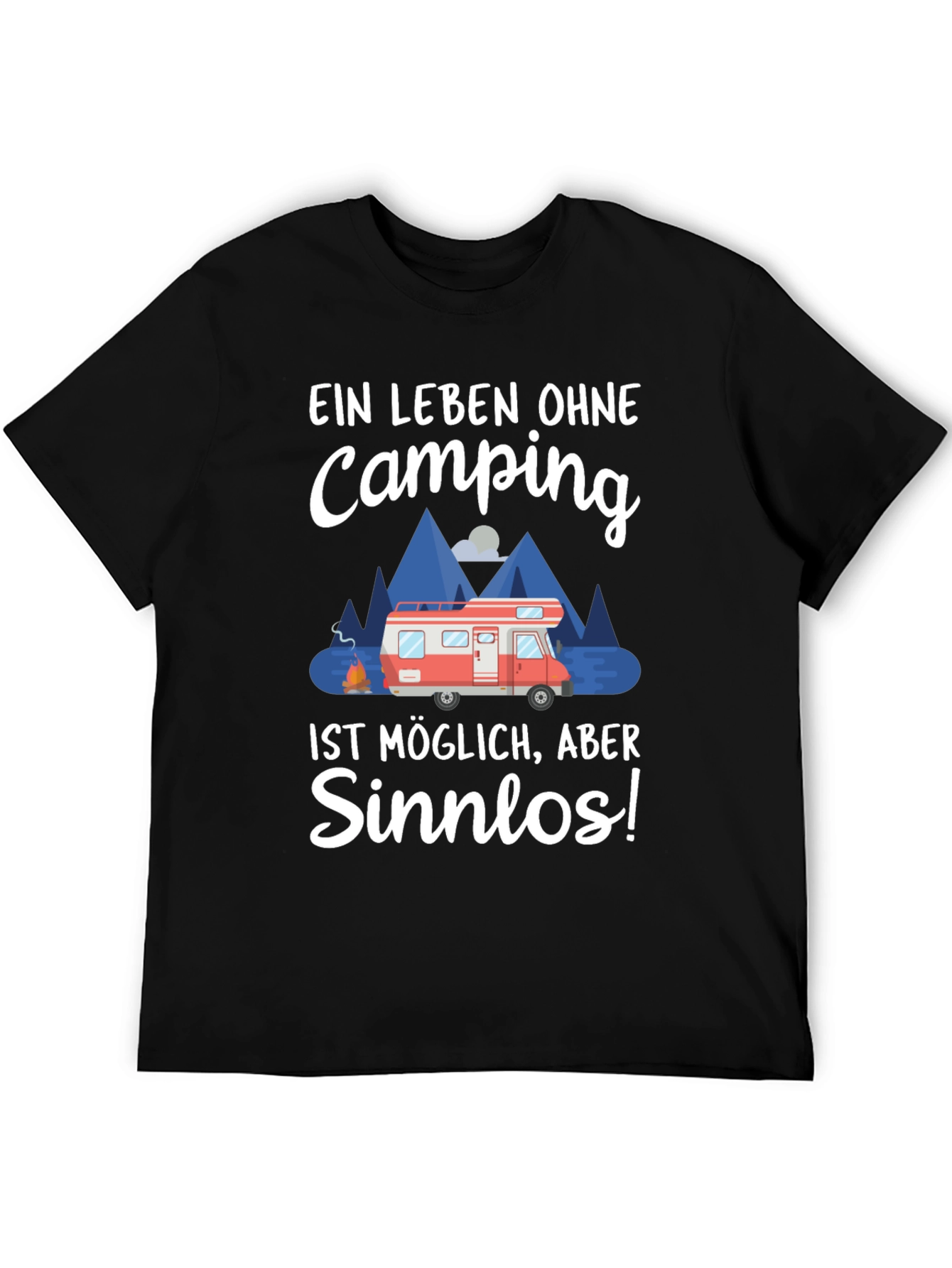 Black Camping Lover T-Shirt - "Ein Leben Ohne Camping Sinnlos" view 5