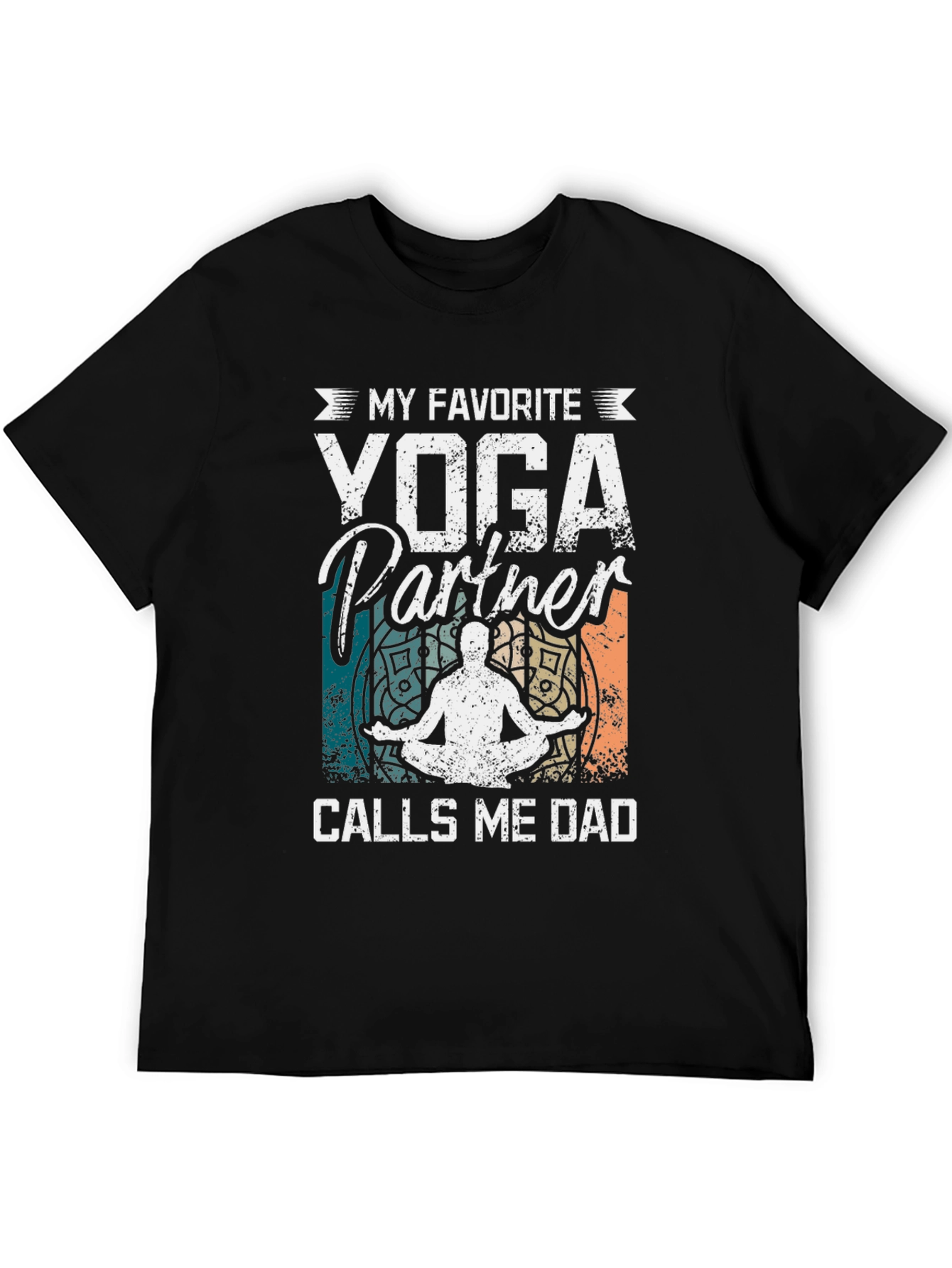 Black Yoga Partner Dad T-Shirt view 5