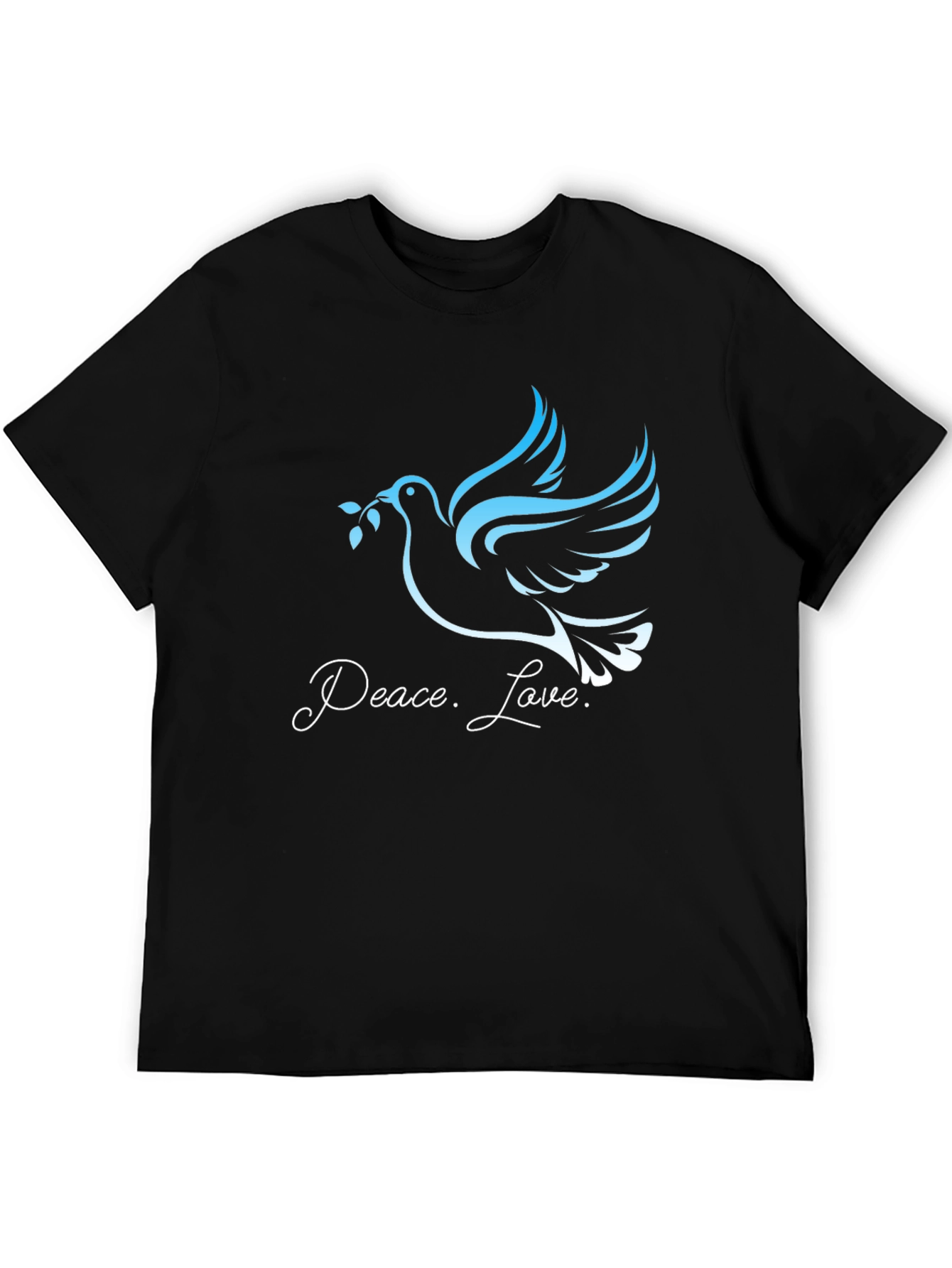 Black Peace and Love Dove Graphic Tee - Black view 5