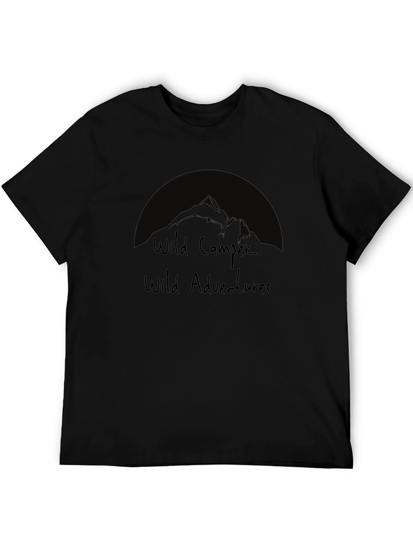 Black Wild Camper Adventures Graphic T-Shirt view 5