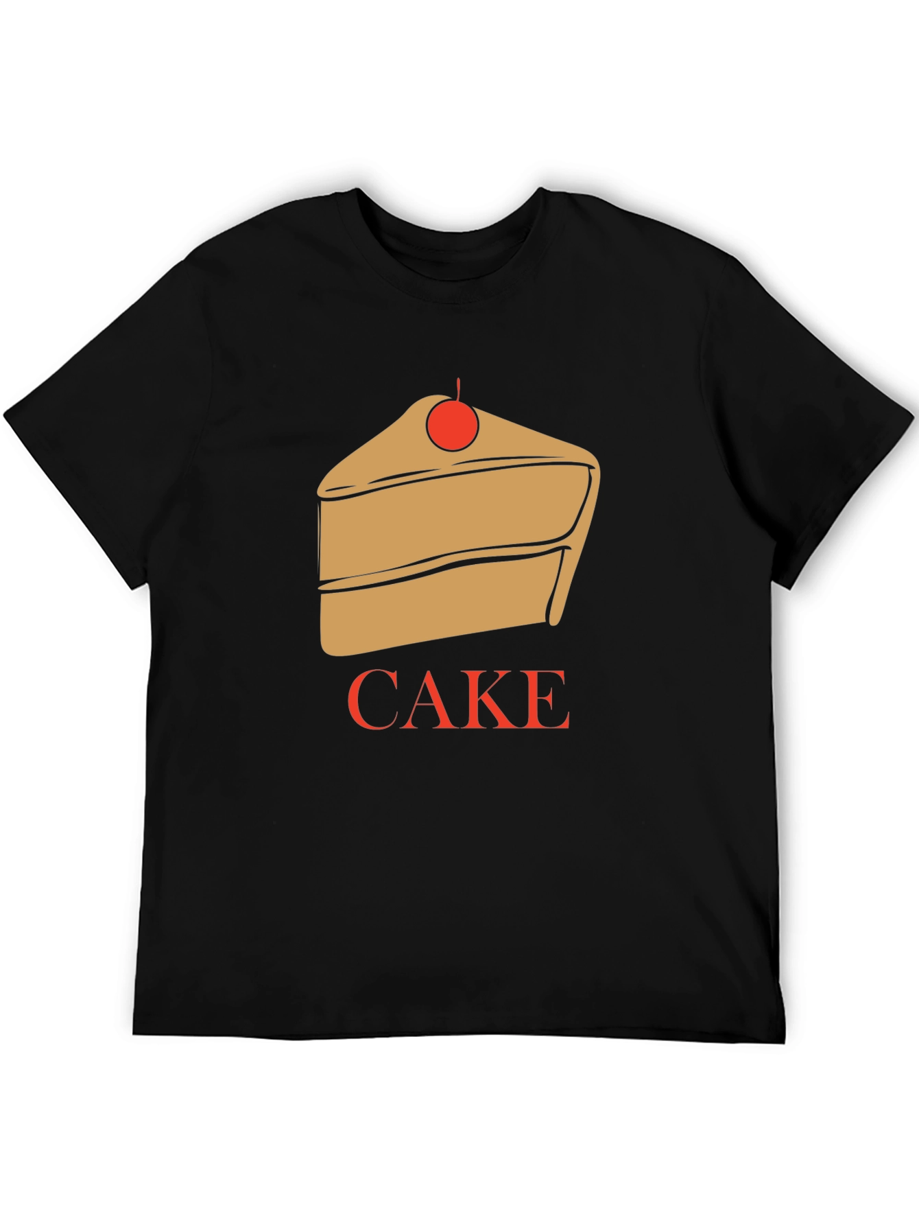 Black Cake Graphic T-Shirt - Unique Dessert Lover Tee view 5