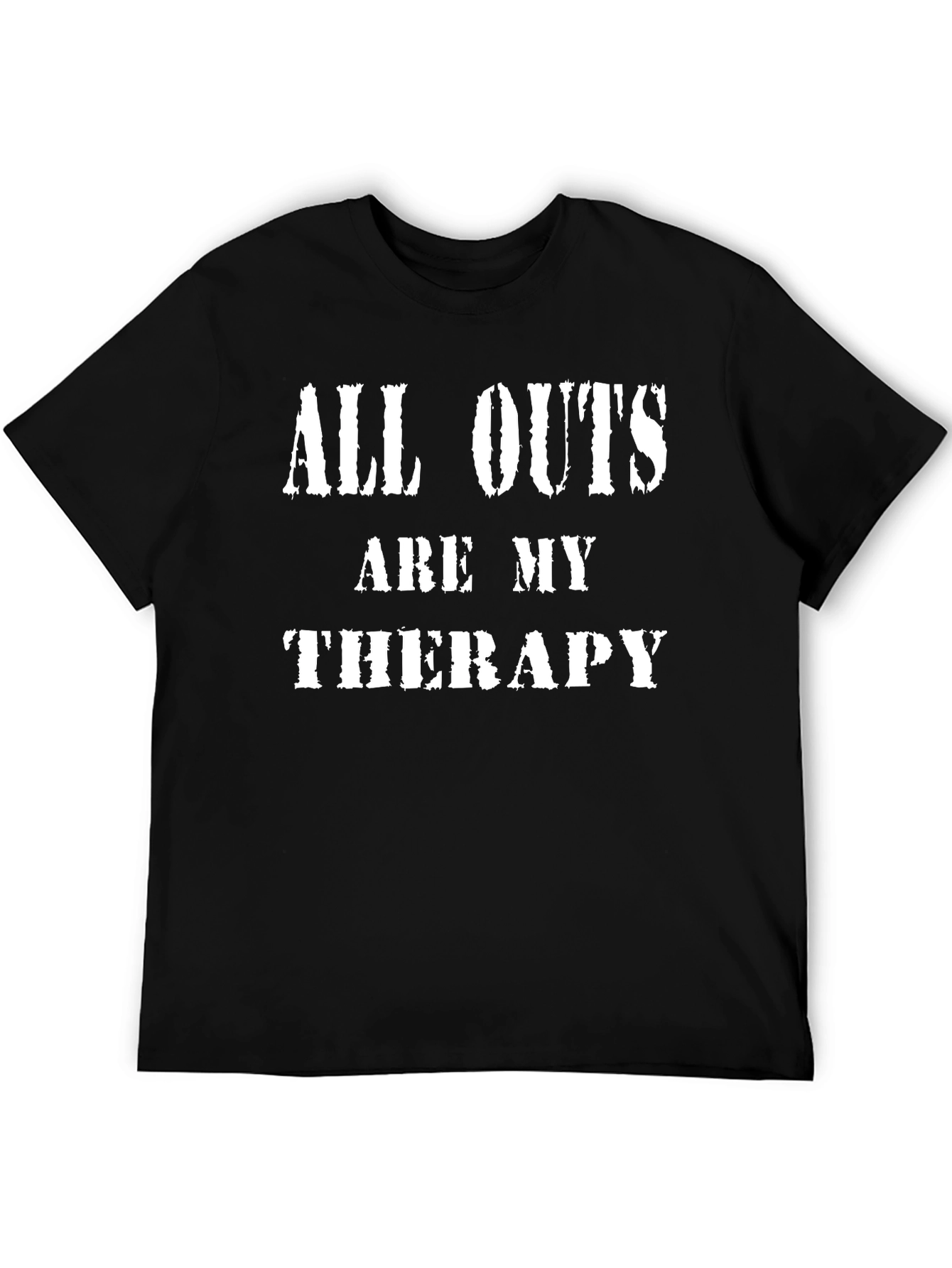 Black All Outs Are My Therapy Men's Black T-Shirt view 5