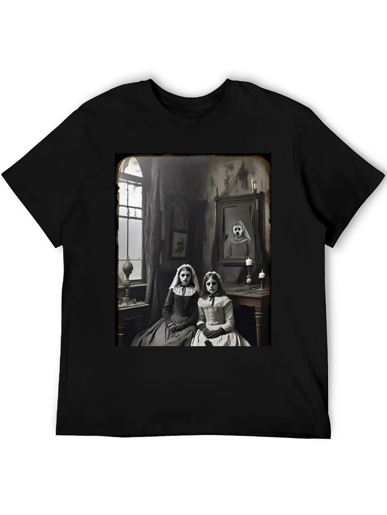 Creepy Sisters Graphic Tee - Vintage Horror Style - 5
