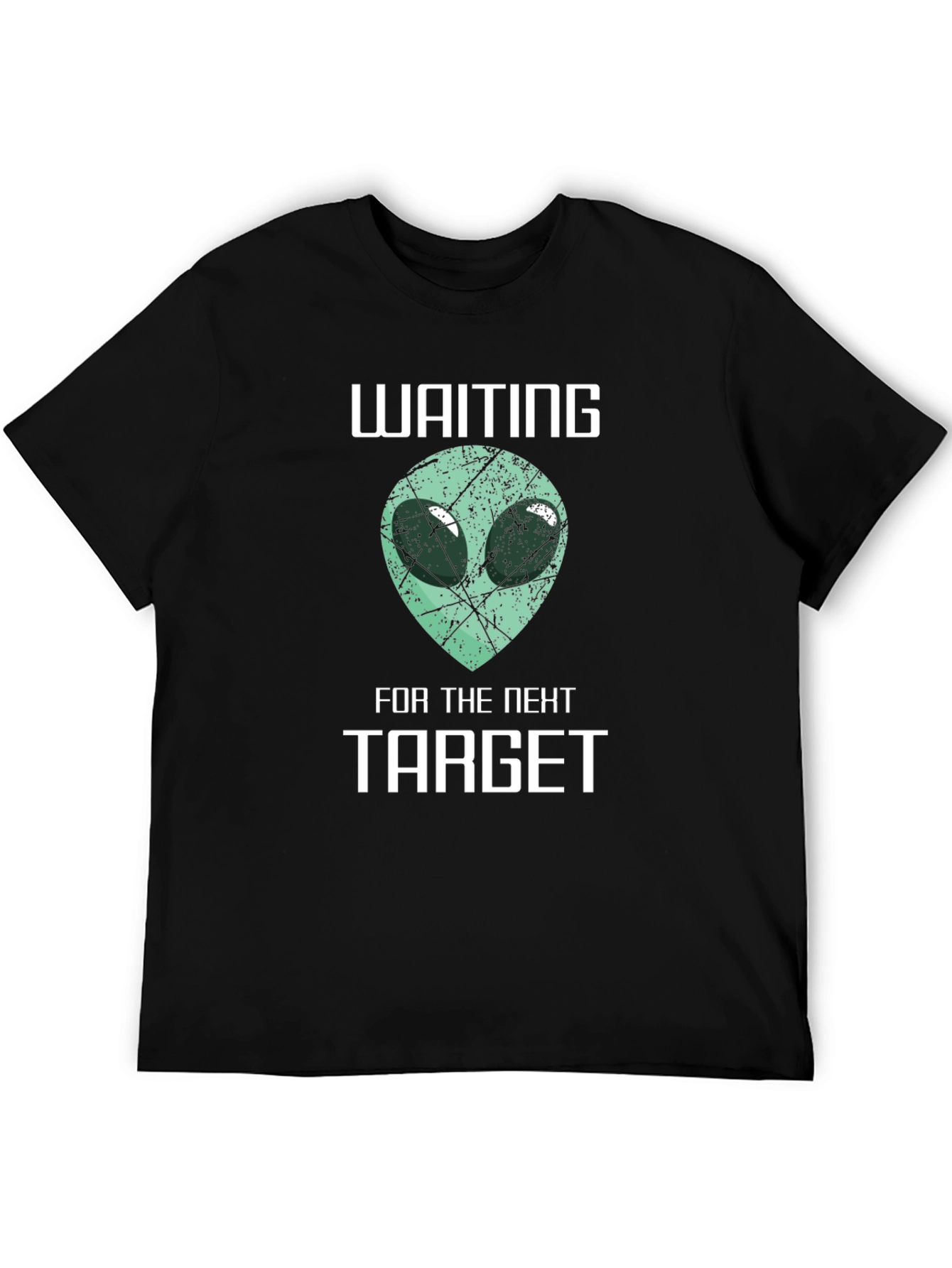 Black Waiting For The Next Target Alien Graphic T-Shirt view 5
