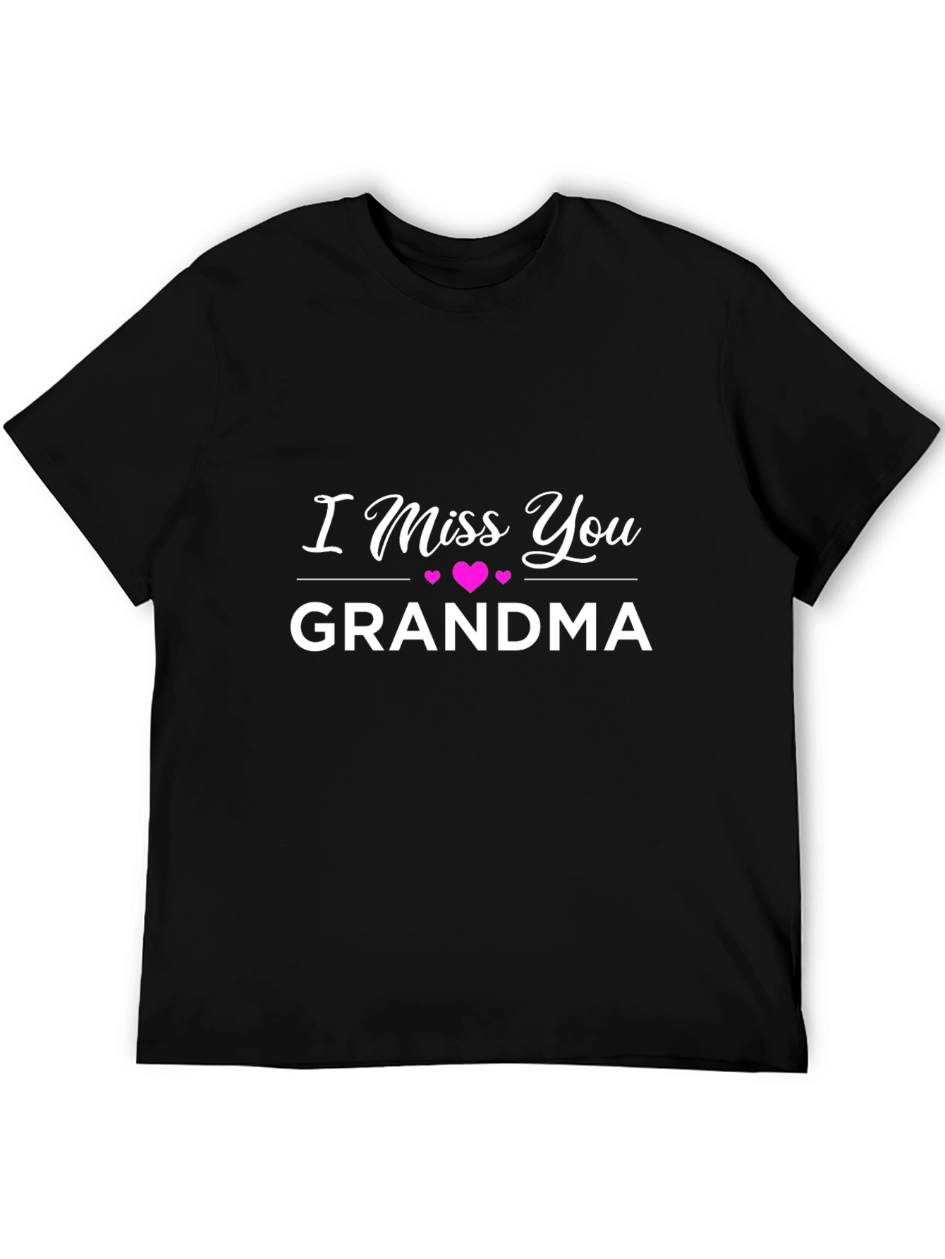 Black I Miss You Grandma Black T-Shirt view 5