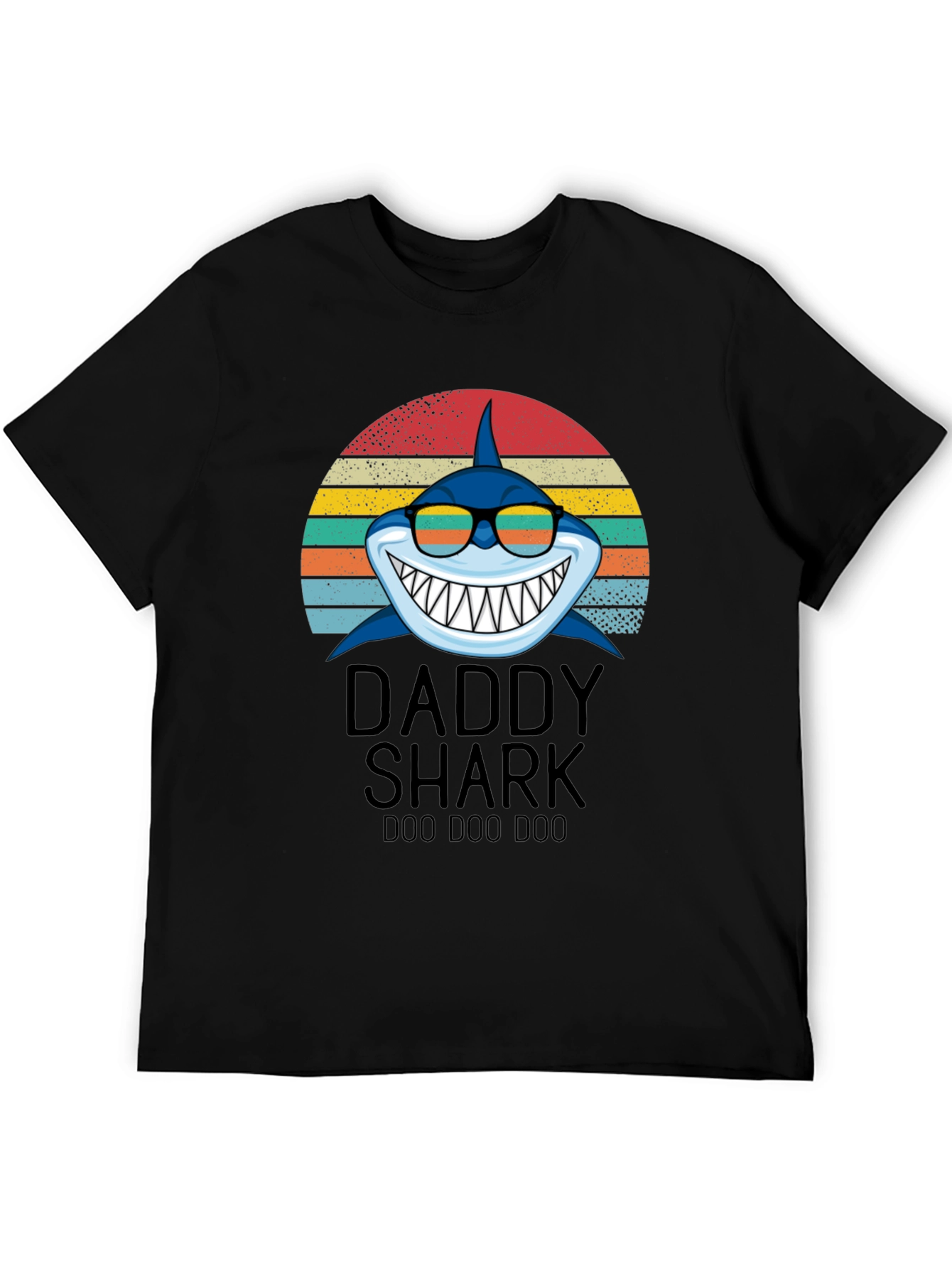 Black Daddy Shark Graphic T-Shirt view 5