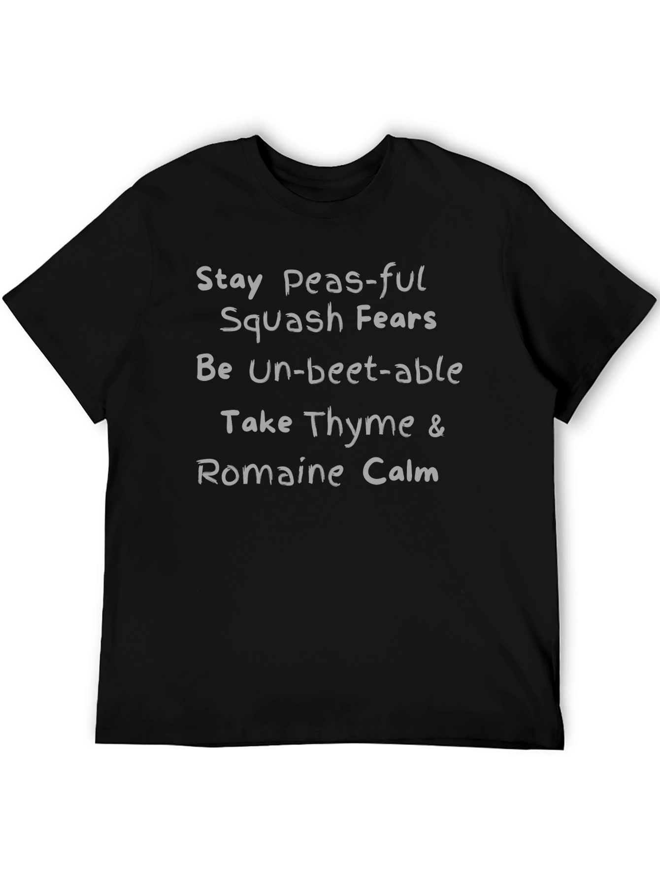 Black Stay Peas-ful Funny Food Pun T-Shirt view 5