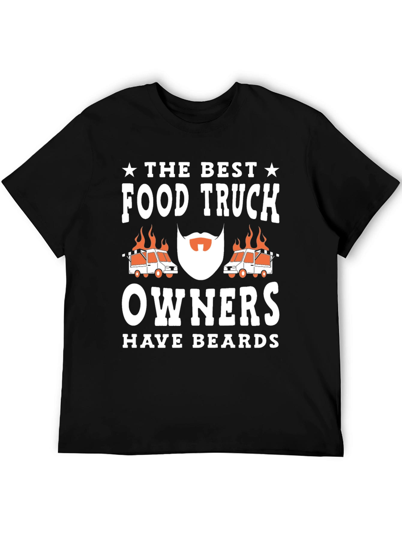 Black Food Truck Owner Beard Graphic T-Shirt view 5