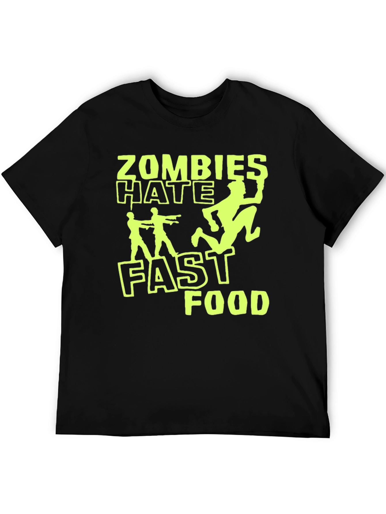 Black Zombies Hate Fast Food Graphic T-Shirt - Black view 5