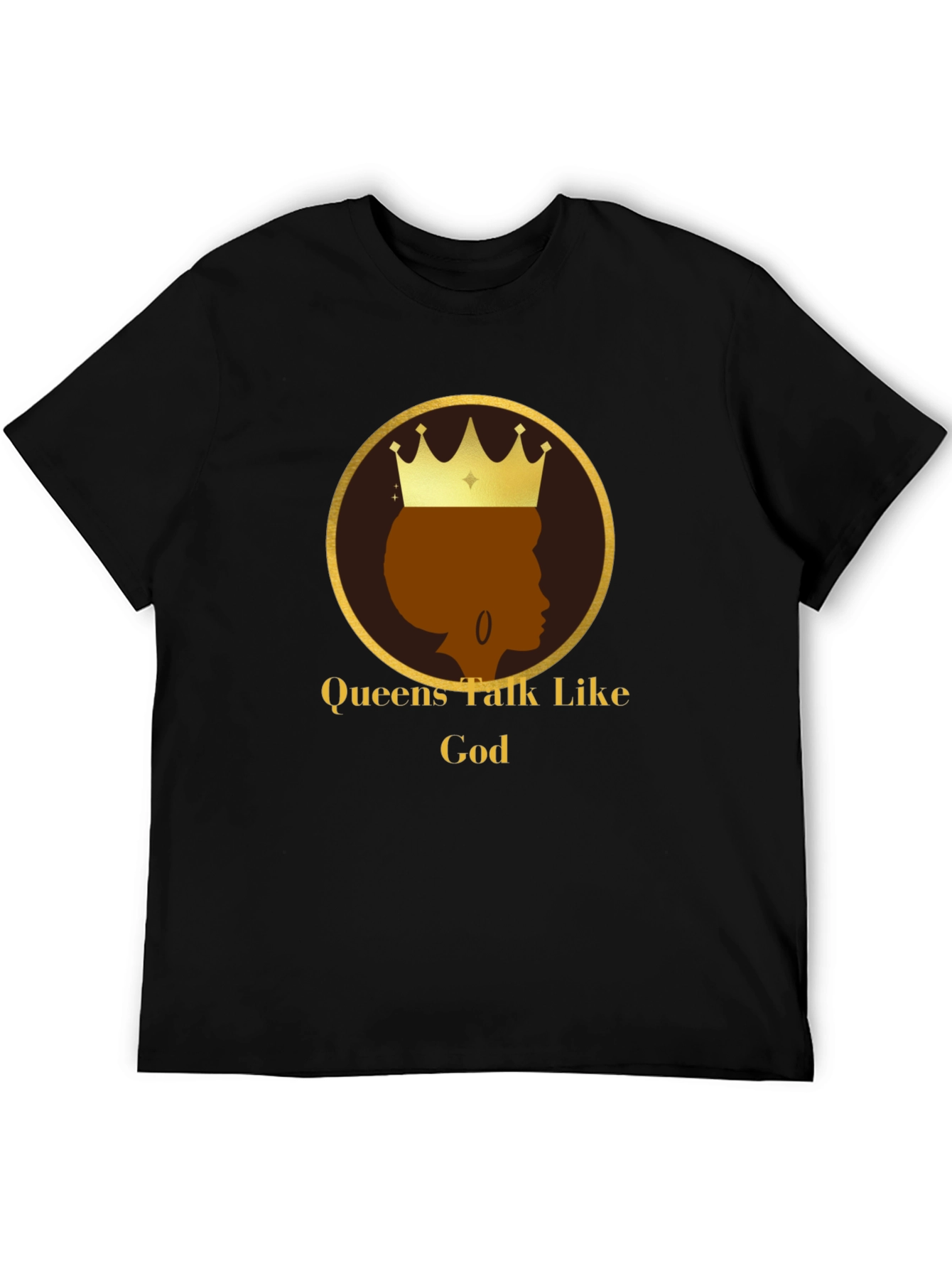 Black Queens Talk Like God Black T-Shirt view 5