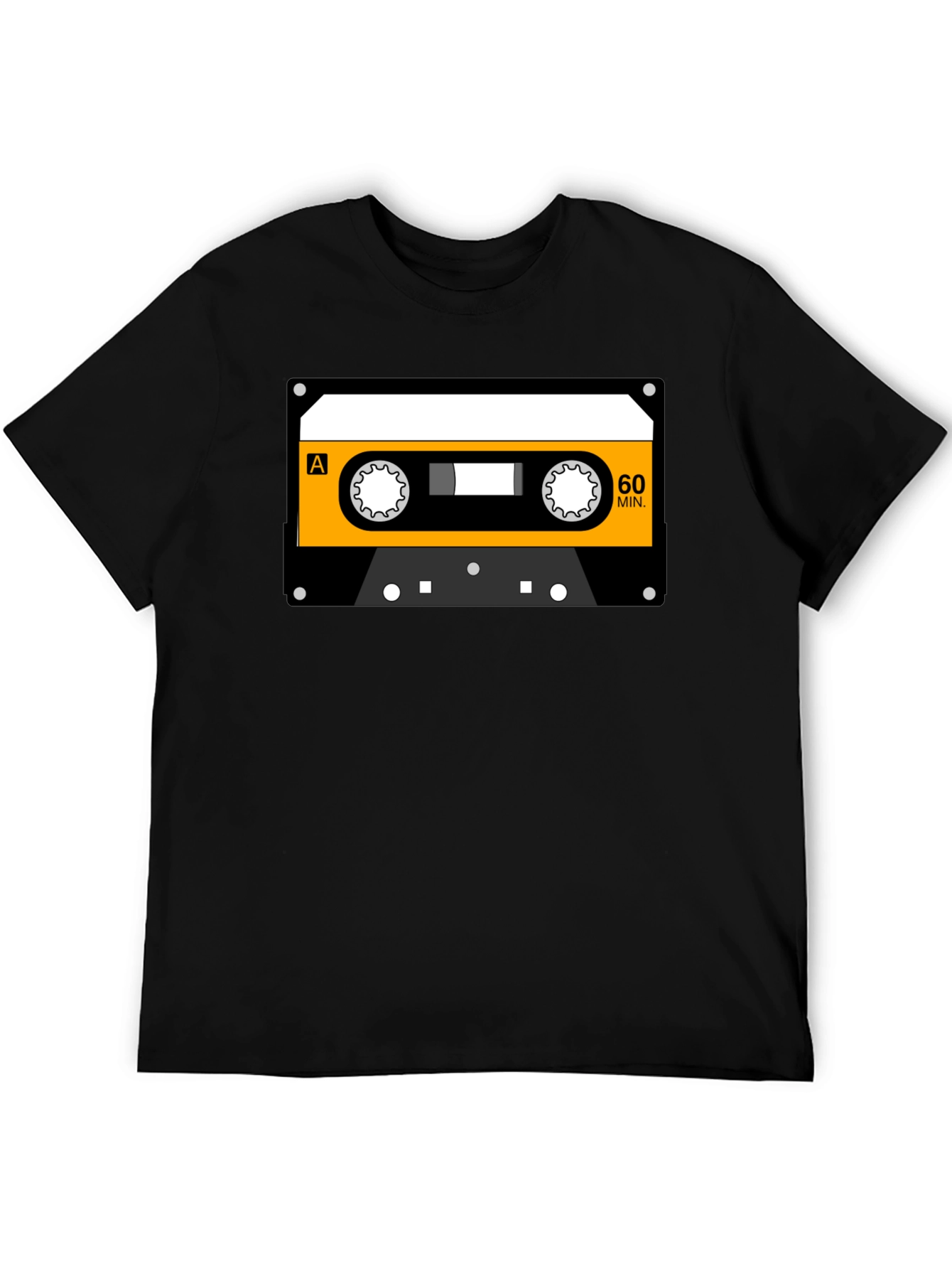 Black Retro Cassette Tape Graphic T-Shirt view 5