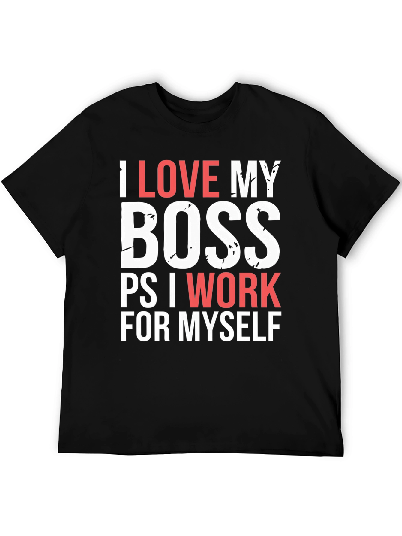 Black Funny I Love My Boss T-Shirt view 5