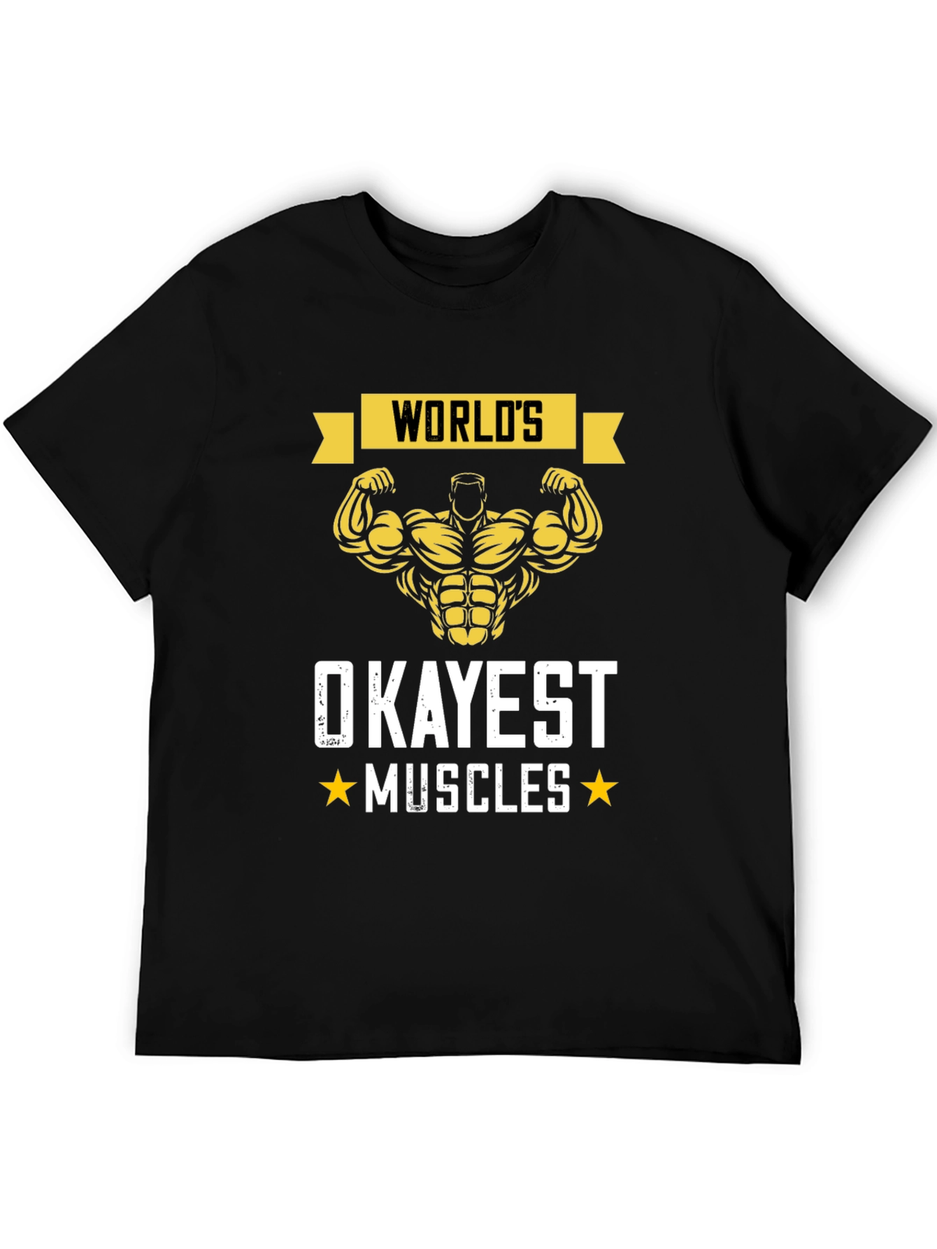 Black World's Okayest Muscles Graphic T-Shirt view 5
