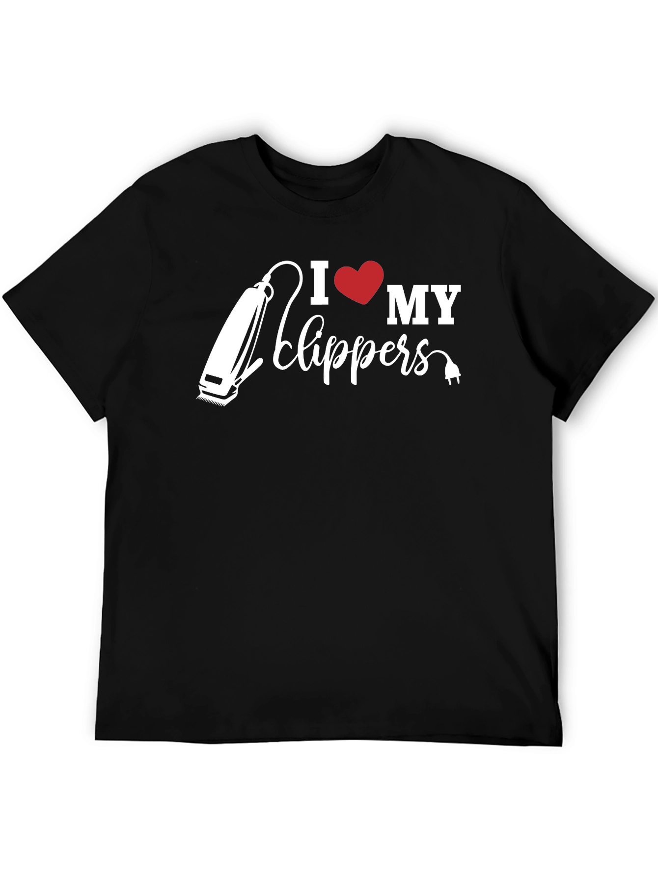 Black I Love My Clippers T-Shirt - Barber Gift view 5
