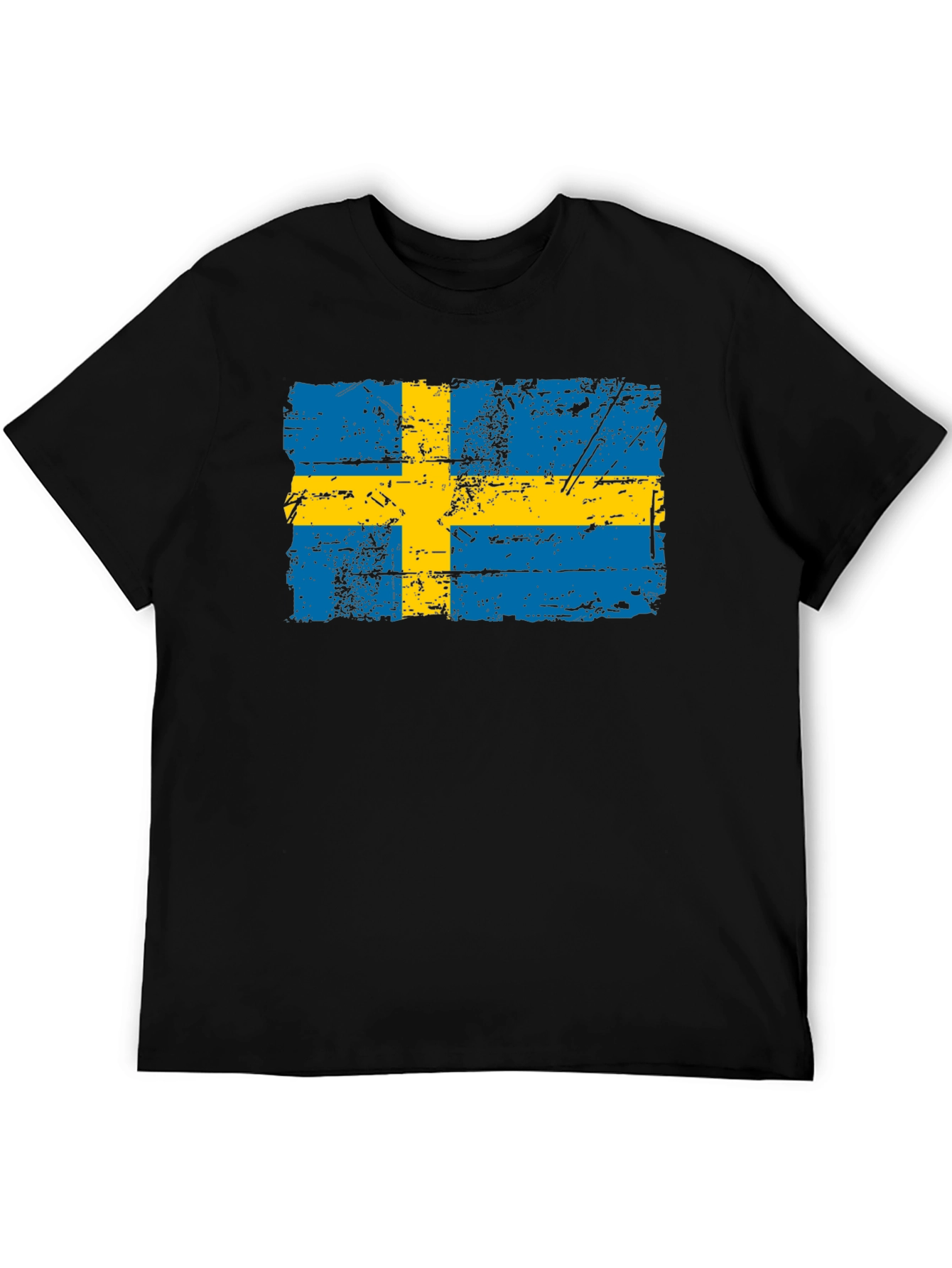 Black Sweden Flag Distressed T-Shirt view 5