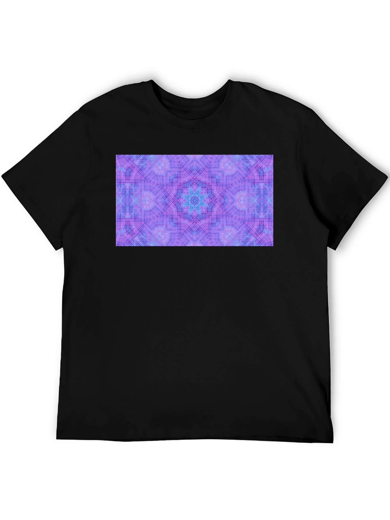 Black Kaleidoscope Pattern T-Shirt - Unisex view 5