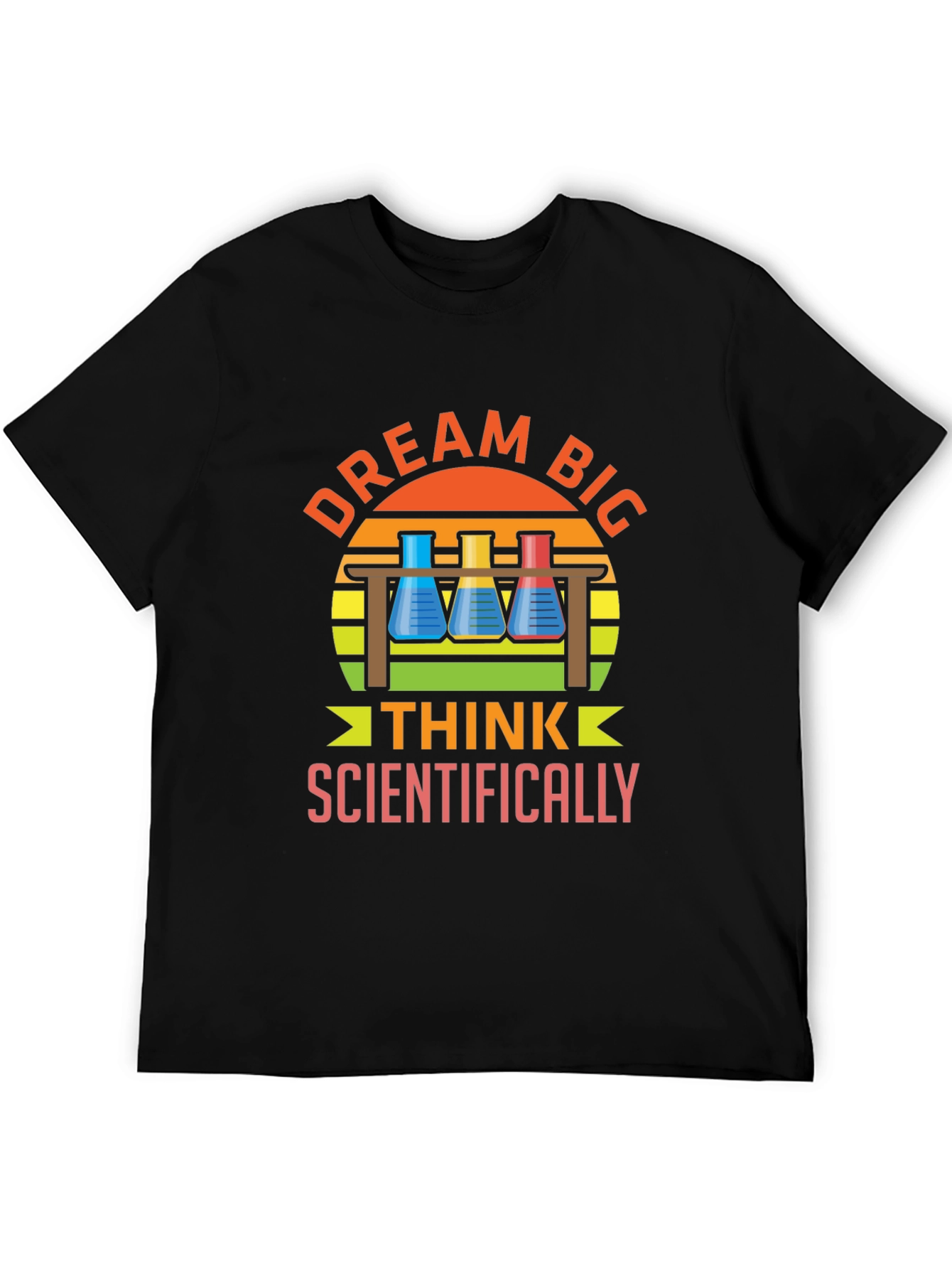 Black Dream Big Think Scientifically T-Shirt view 5