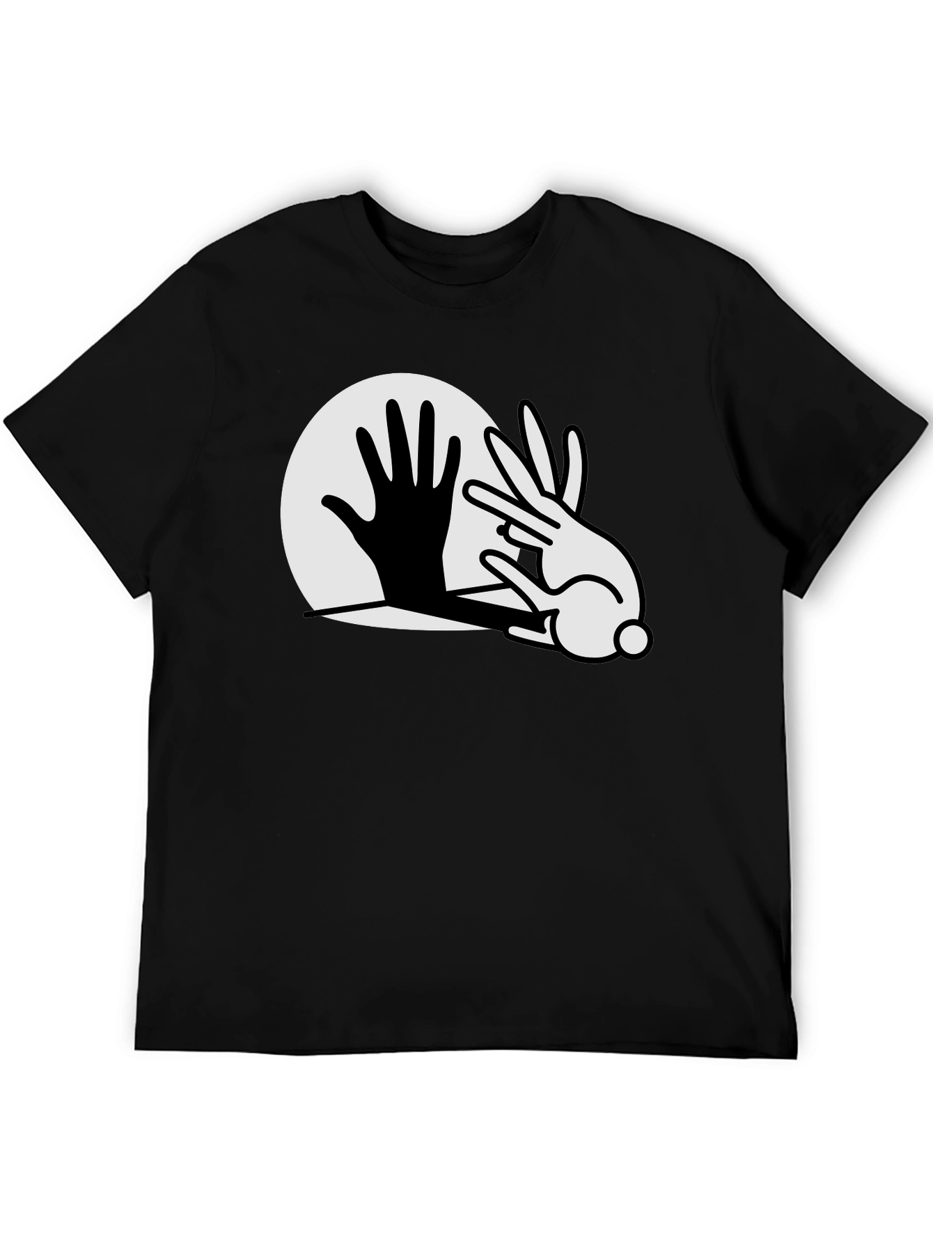 Black Rabbit Shadow Play Graphic T-Shirt - Black view 5