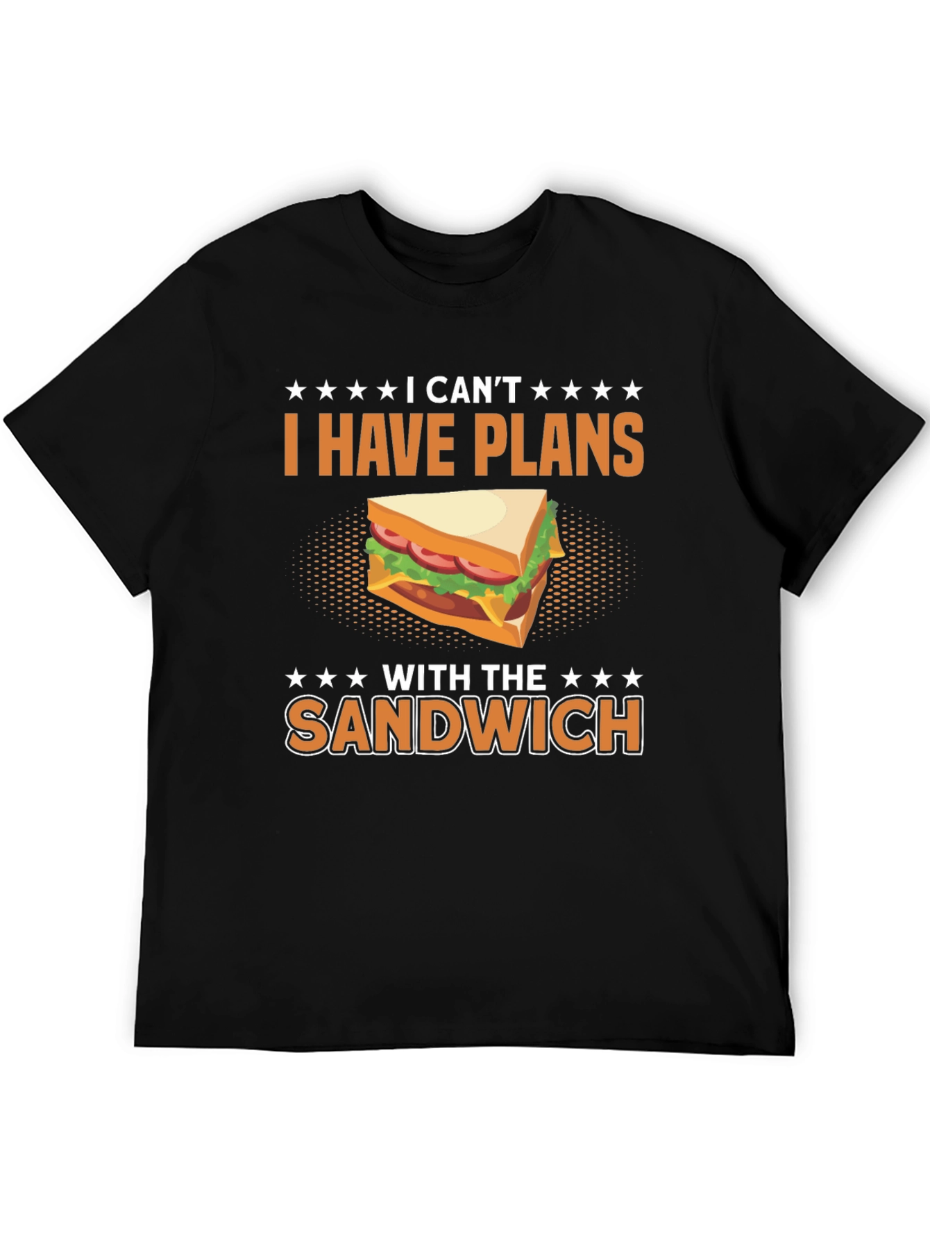 Black Funny "I Have Plans With The Sandwich" T-Shirt view 5