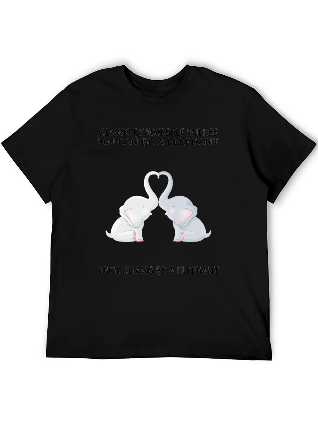 Black Elephant Love T-Shirt - Be Yourself Always view 5
