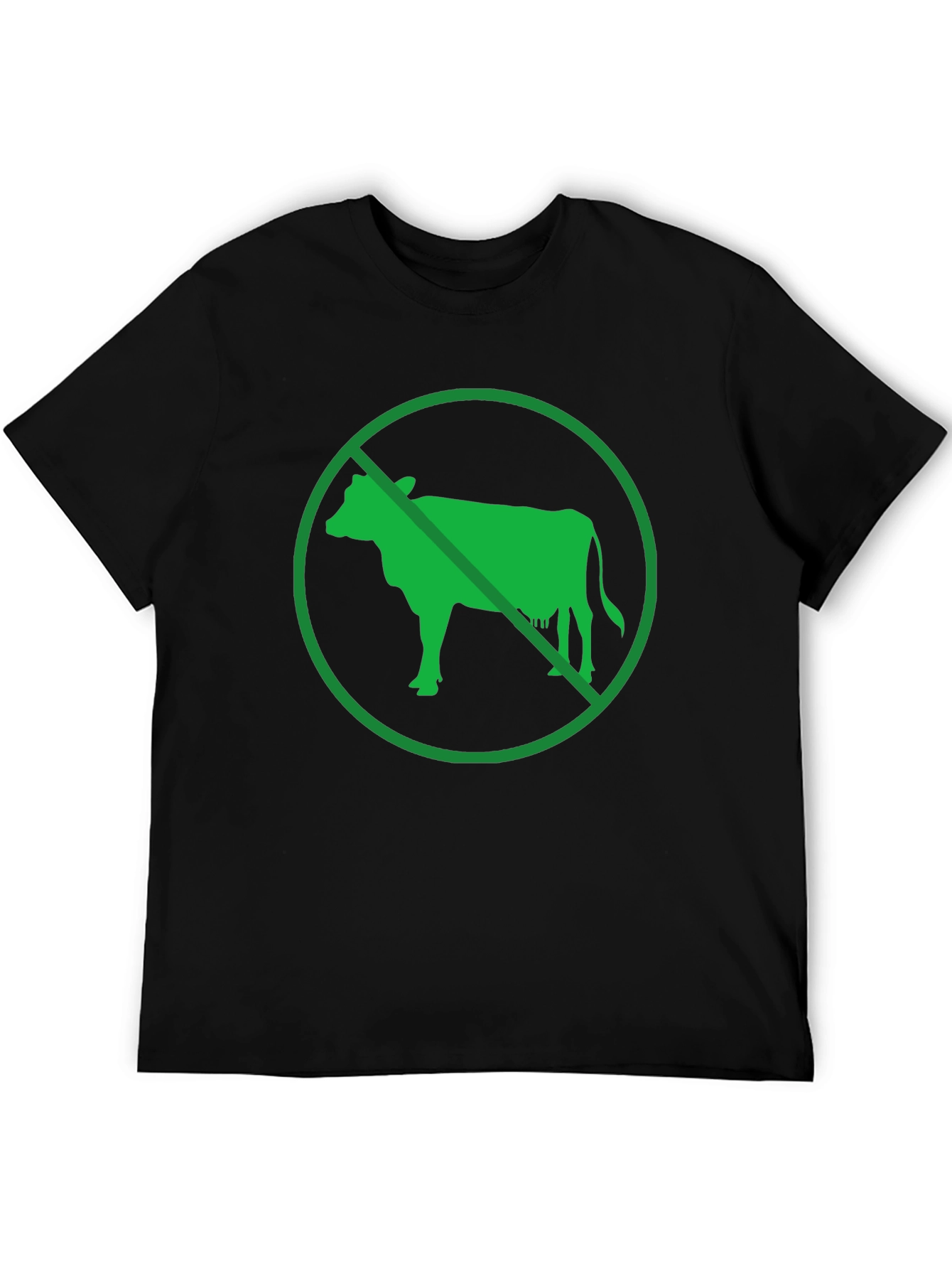Vegan T-Shirt - No Cow Symbol Graphic Tee - 5