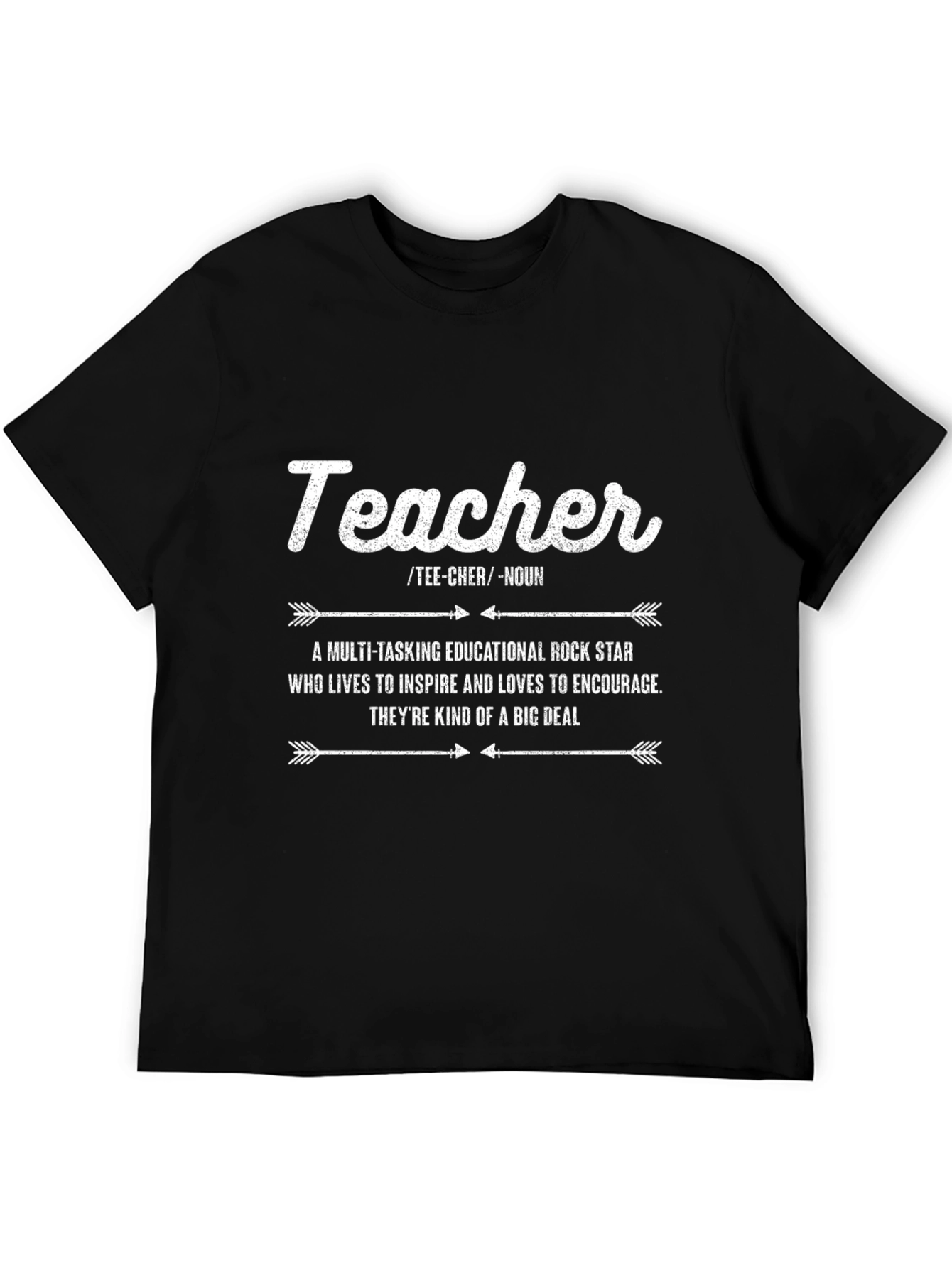 Black Teacher Definition Graphic Tee - Black Cotton T-Shirt view 5