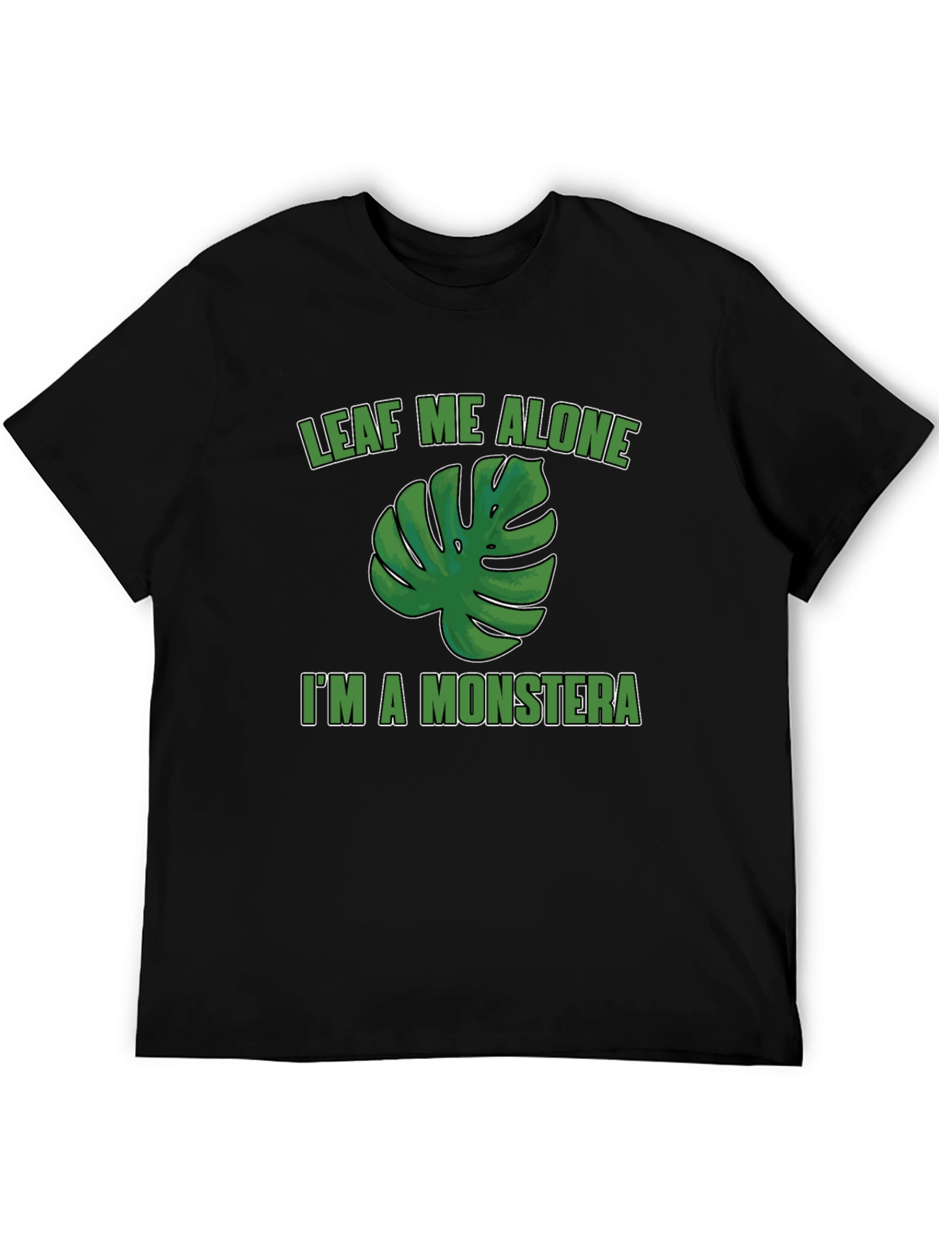 Black Leaf Me Alone Monstera Graphic T-Shirt view 5