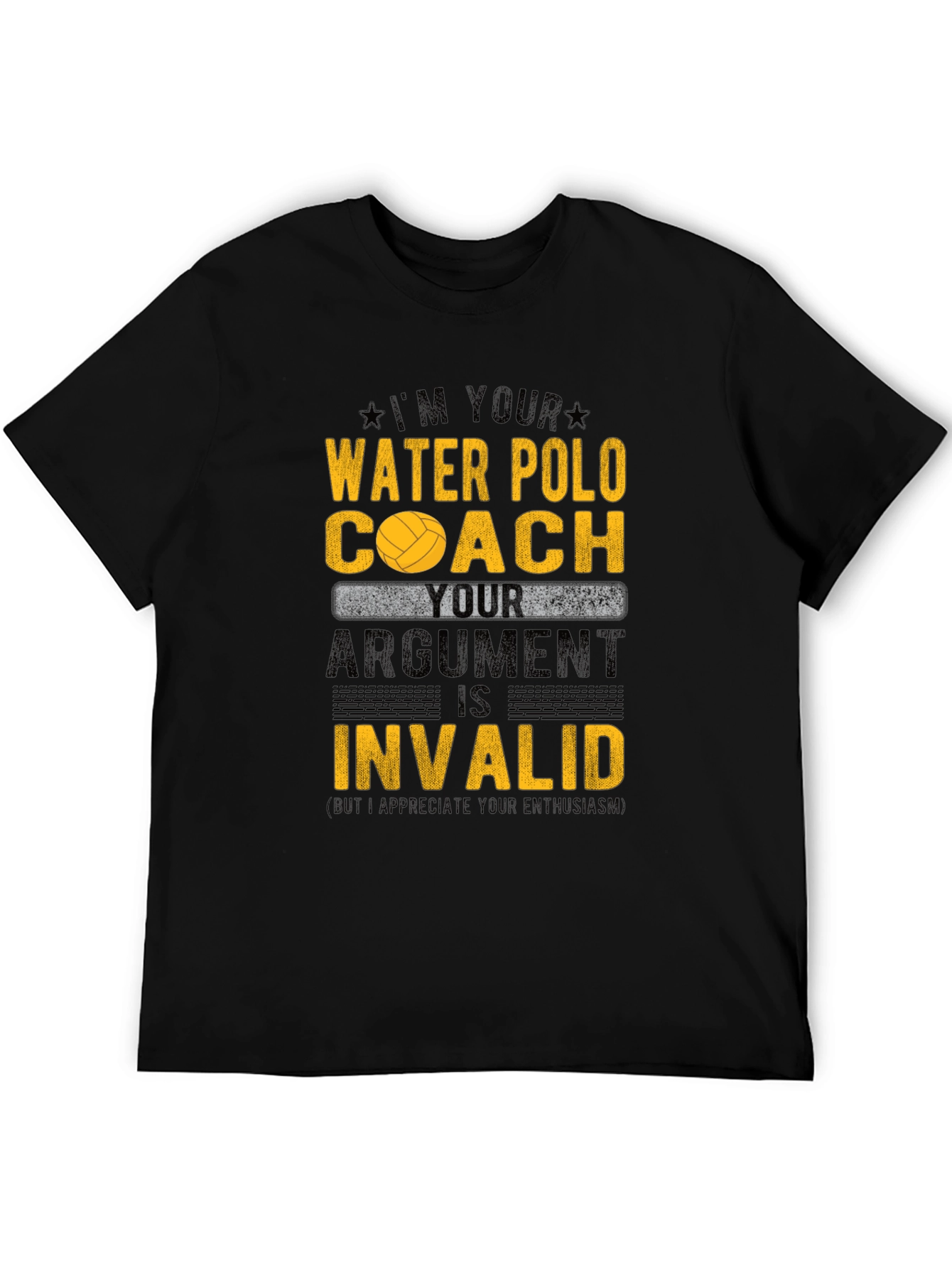 Black Water Polo Coach T-Shirt - Your Argument is Invalid! view 5