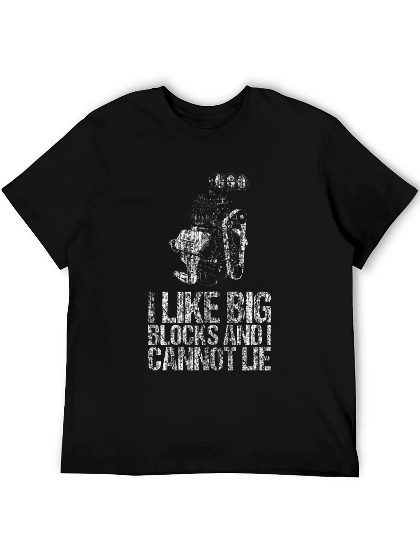 Black I Like Big Blocks Funny Car Enthusiast T-Shirt view 5