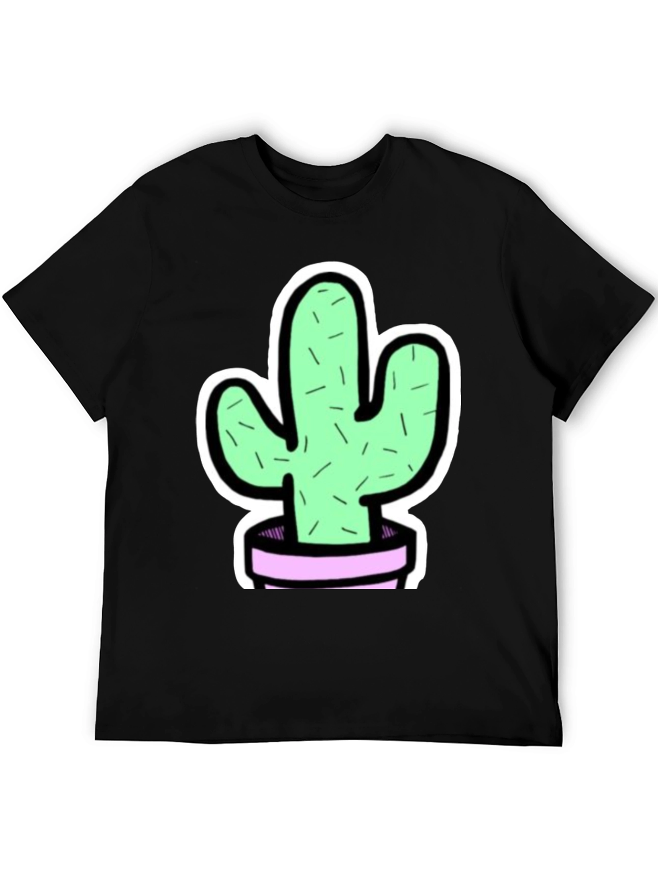 Black Cactus Graphic Tee - Trendy Black T-Shirt view 5