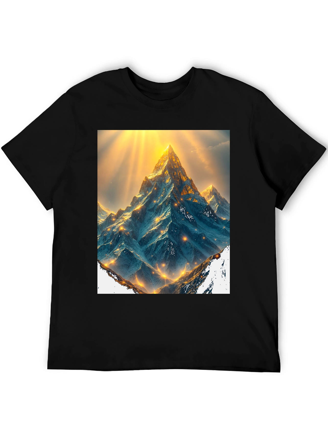 Black Mountain Peak Graphic Tee - Black Cotton Blend view 5