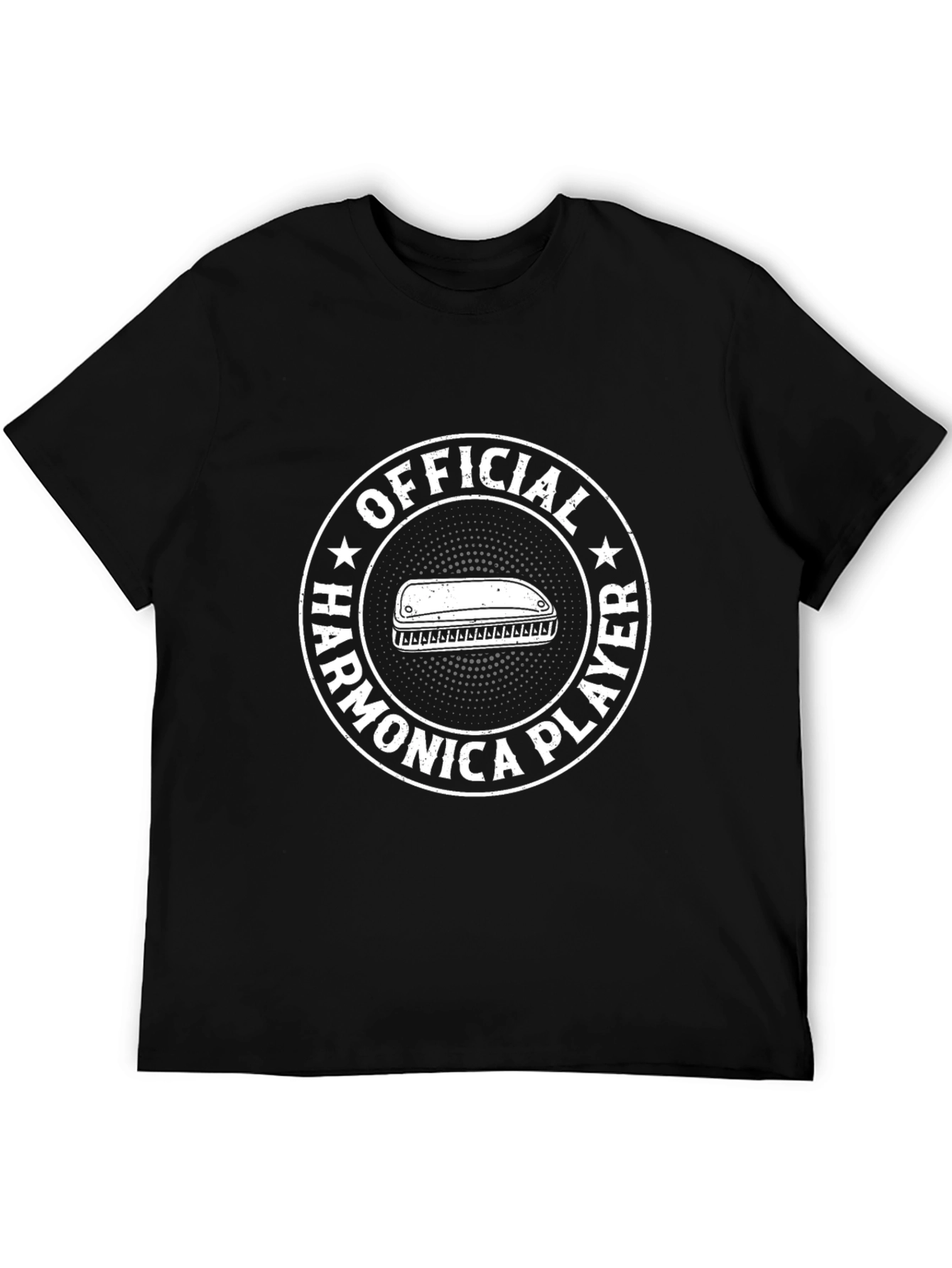 Black Official Harmonica Player Graphic Tee - Black view 5