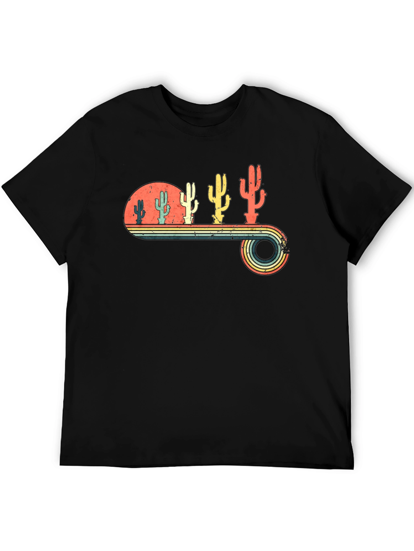 Black Retro Cactus T-Shirt view 5