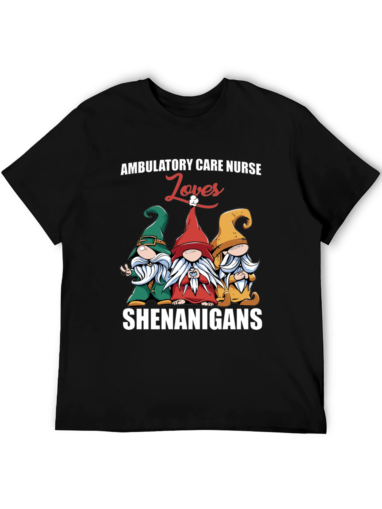 Black Ambulatory Care Nurse Loves Shenanigans T-Shirt view 5
